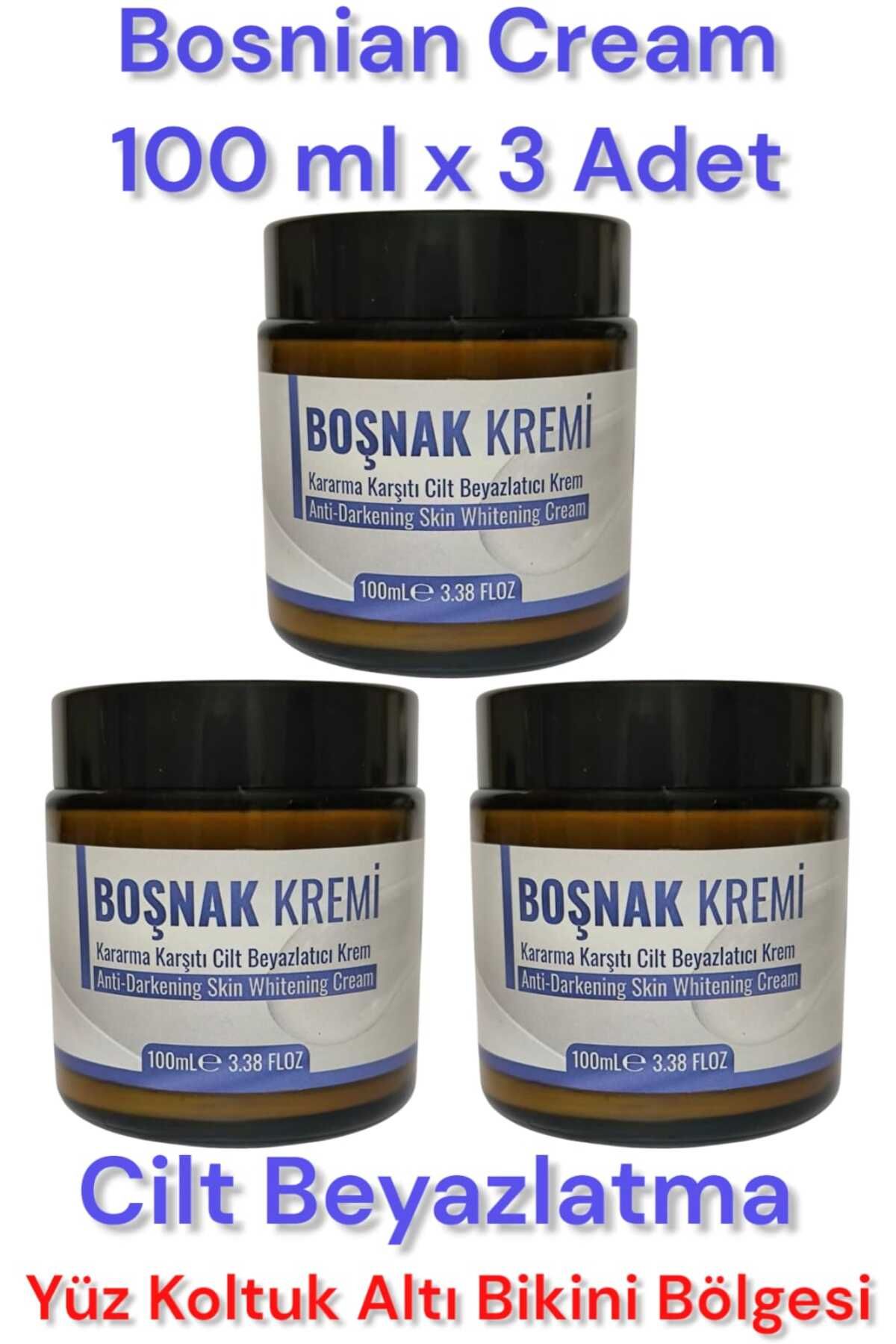 ULFİSU COSMETİCO Boşnak Cilt Beyazlatıcı Leke Kremi 3 Adet - Bosnian Cream 100ml