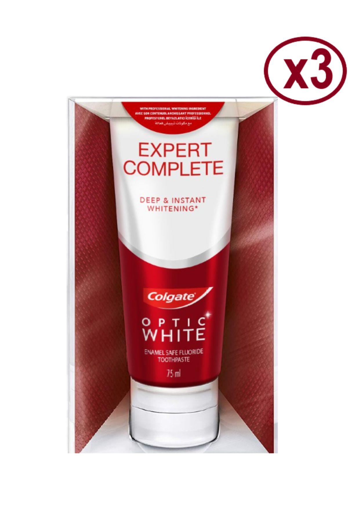 Colgate Optic White Expert Complete Beyazlatıcı Diş Macunu 75 ml X3 Adet