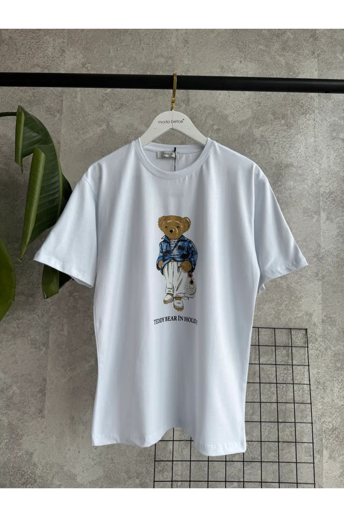 modabetce Bear baskılı kadın t-shirt
