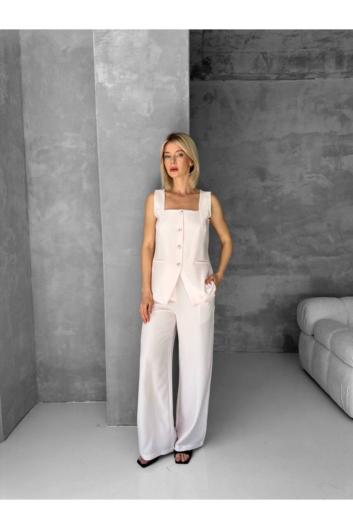 anyela glow " Kare Plazzo Yelek Takım