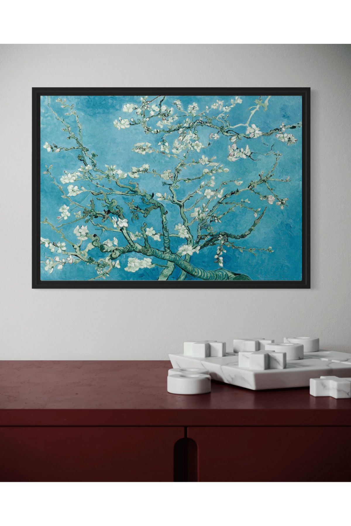 Woodsuppco Van Gogh Çiçek Açan Badem Ağacı Çerçevesiz Poster, Duvar Posteri, Sanatsal Poster, Duvar Dekoru