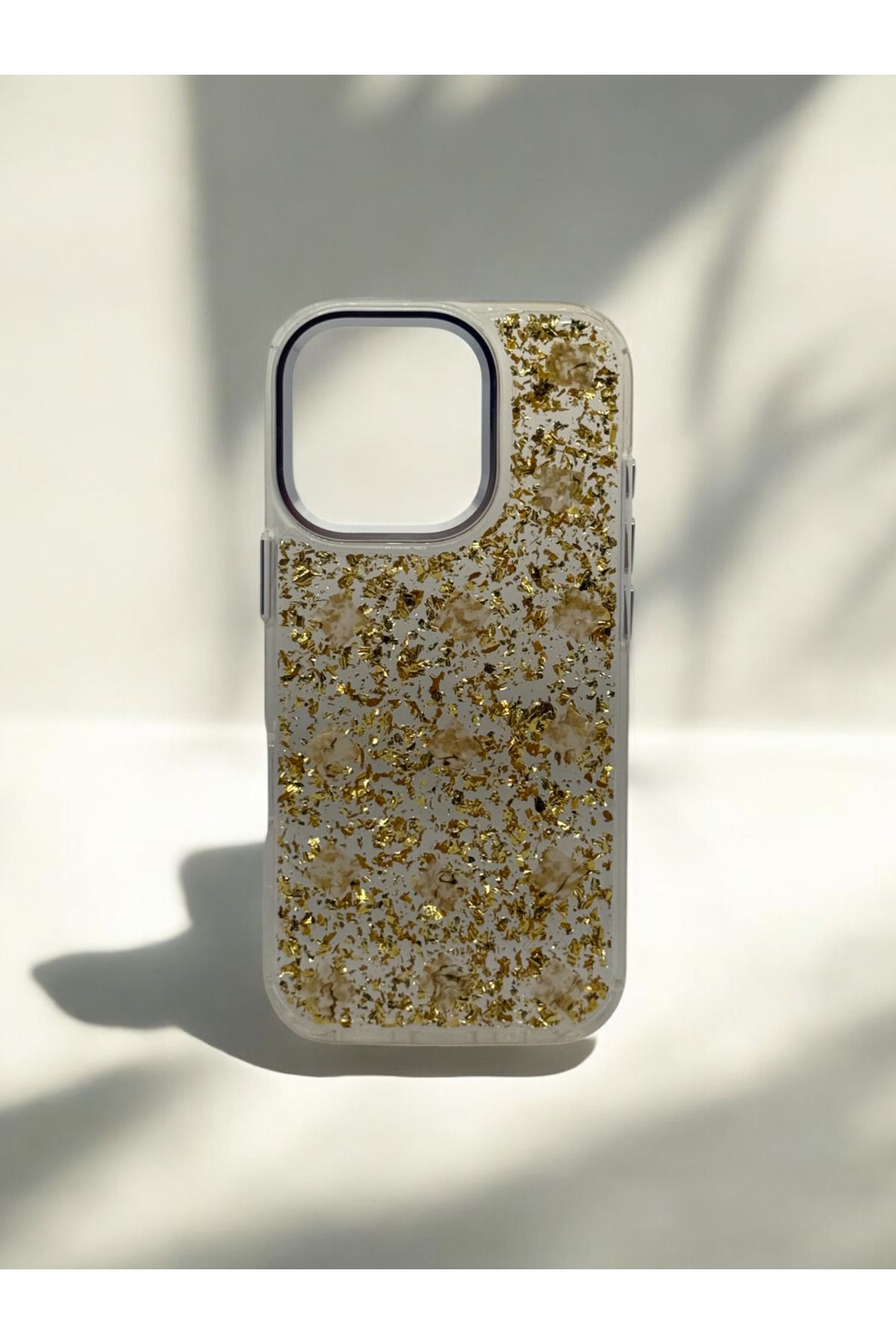 DUBİGOLD İPHONE 16 PRO UYUMLU SARI KONFETİ DESENLİ SARARMAYAN SERT ŞEFFAF SİLİKON KILIF