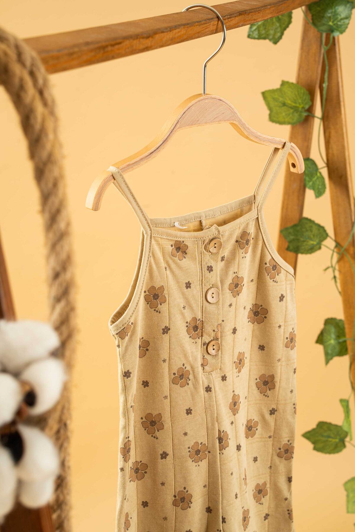 bombe-Baby Kids Coffee Cotton Rope Strap Comfortable Jumpsuit Salopet Trend Fashion Bottom Top Suit Jumpsuit 2