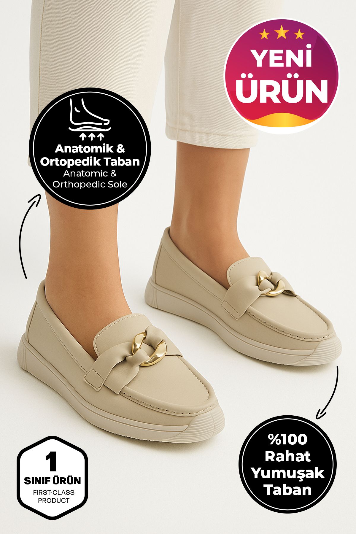 CARLA BELLA Kadın Loafer Ayakkabı Toka Fiyonk Detay