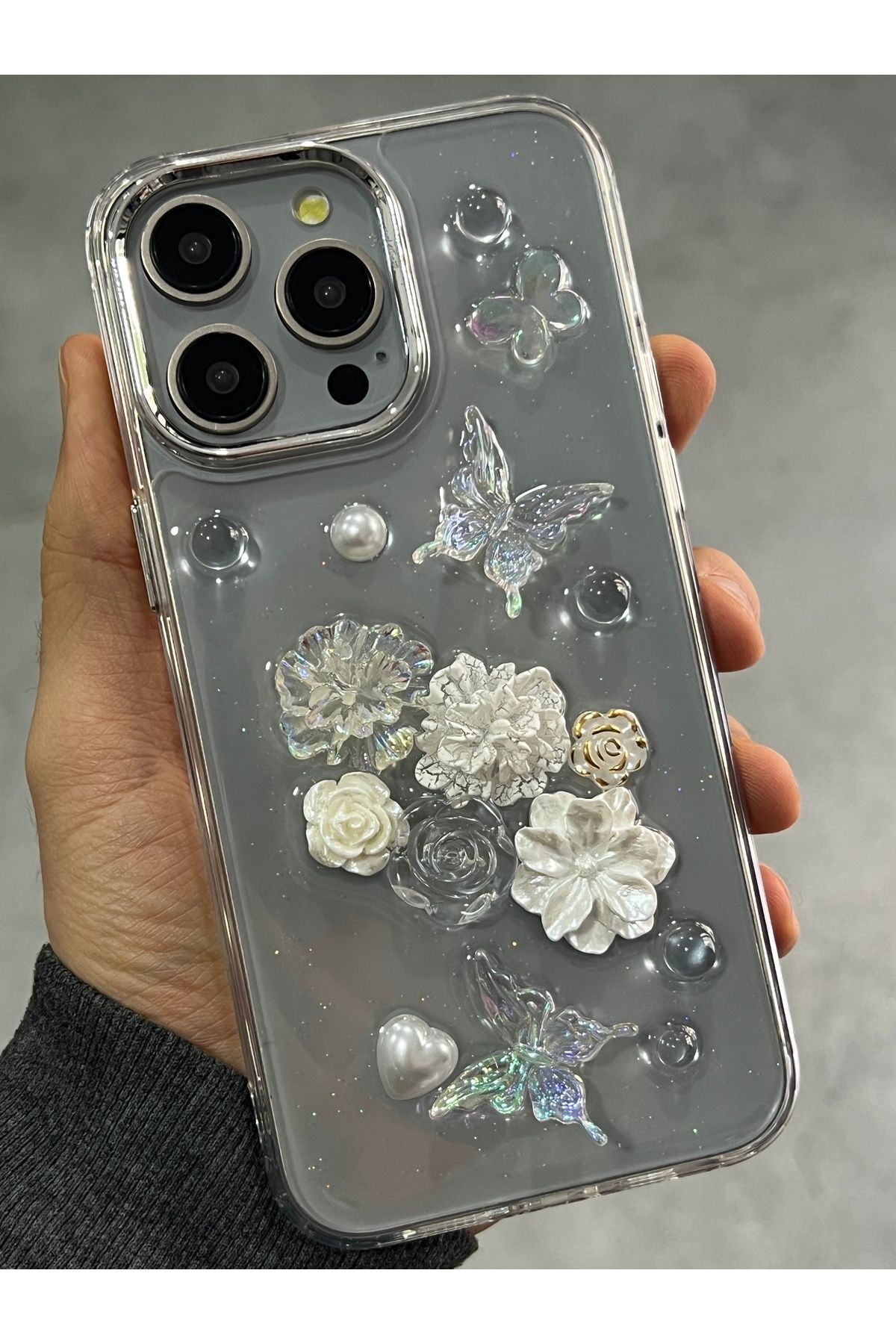 EDELFU iPhone 15 PRO MAX Arkası Sararmaz Sert Yanları Yumuşak Silikon Kapak Kılıf