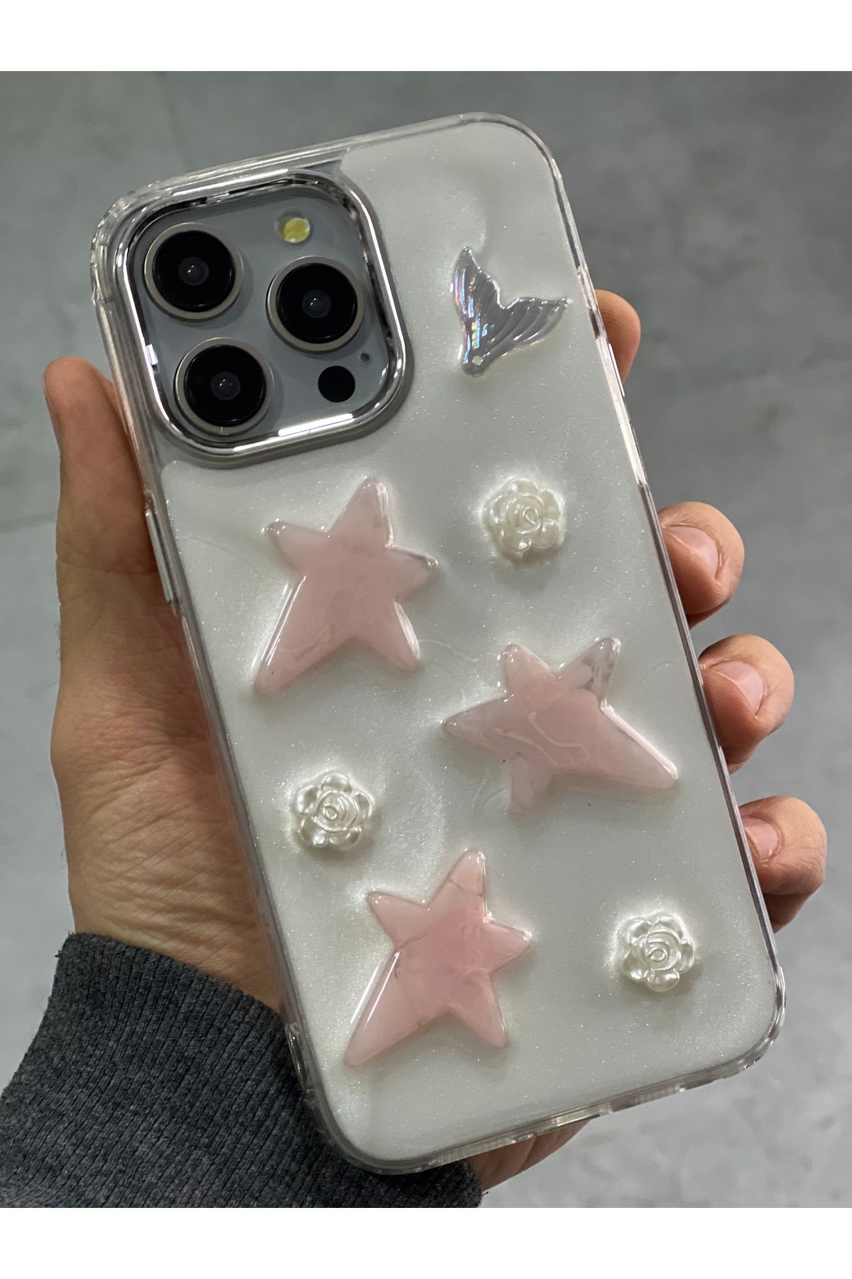 EDELFU iPhone 15 PRO MAX Arkası Sararmaz Sert Yanları Yumuşak Silikon Kapak Kılıf