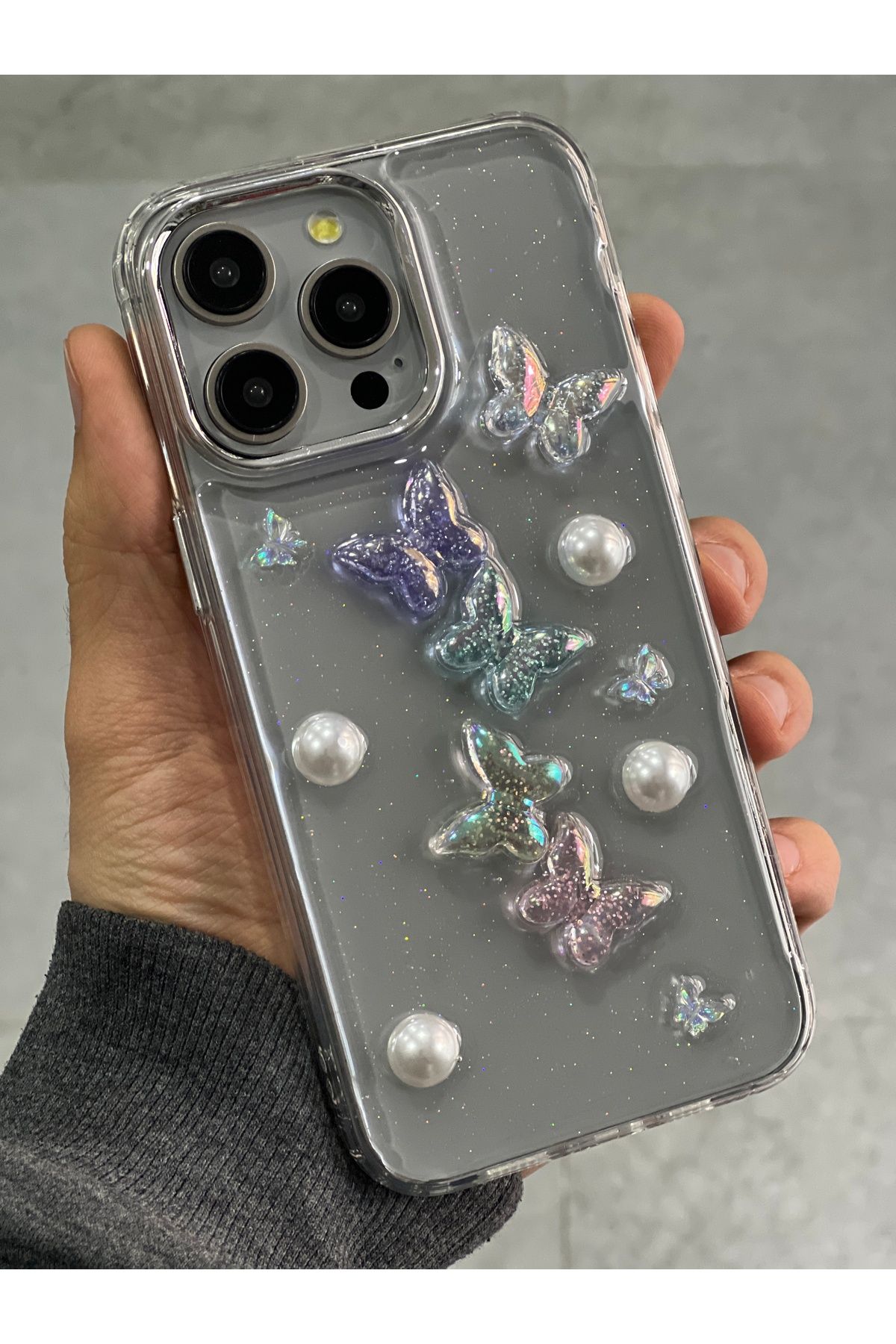 EDELFU iPhone 15 PRO MAX Arkası Sararmaz Sert Yanları Yumuşak Silikon Kapak Kılıf