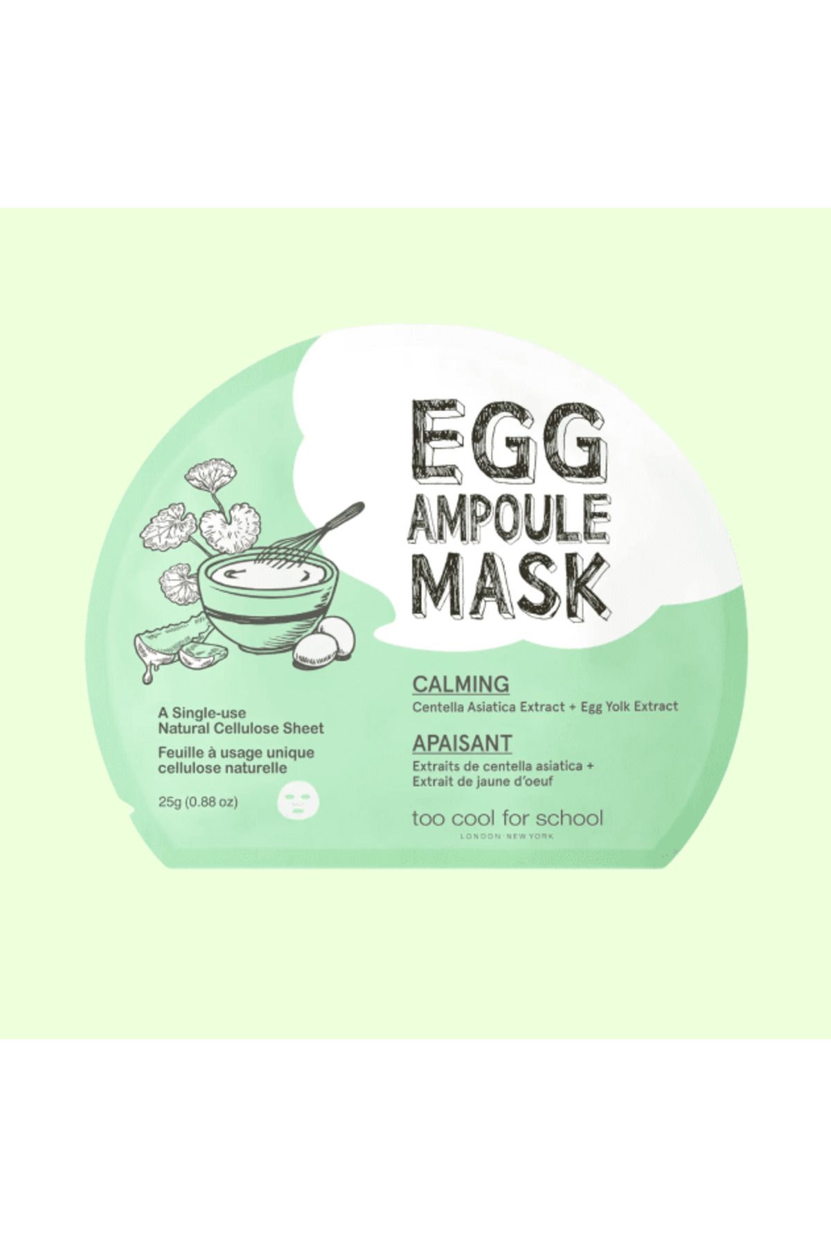It's Too Cool For School Mască Cu Ou Și Cica, Too Cool For School, Egg Cream Mask Cica - One Size
