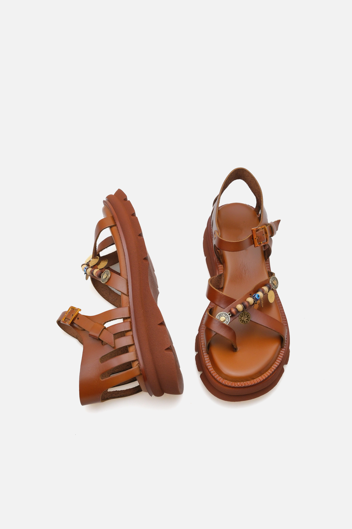 Corridor Italy  - Günlük Kadın Hakiki Deri Sandalet - Görsel 4