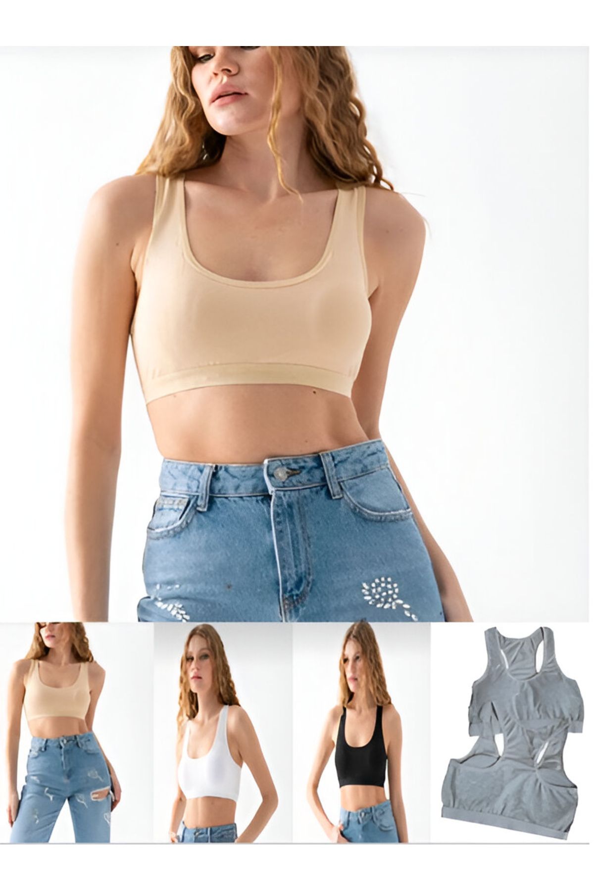 GMDPstore Destekleyici Sporcu Pedli Alıştırma Sütyeni-BodyWay 4'lü