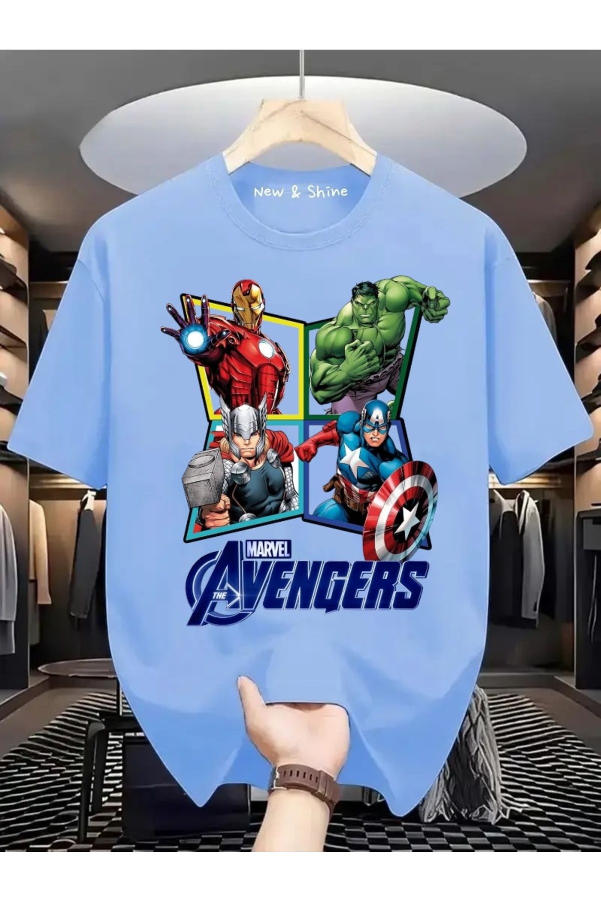 New Shine Kahramanlar Baskılı Oversize T-Shirt