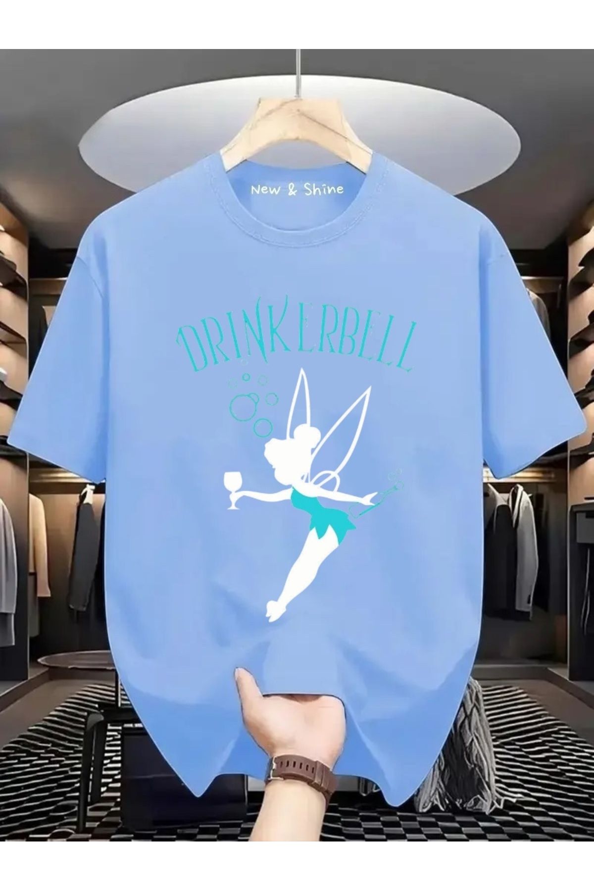 New Shine DrinkerBell Baskılı Oversize T-Shirt