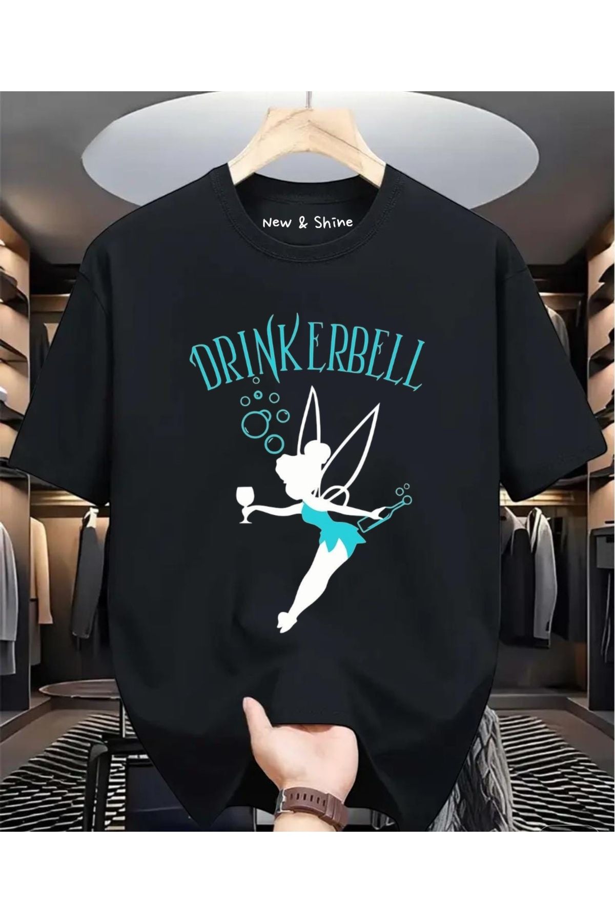 New Shine DrinkerBell Baskılı Oversize T-Shirt