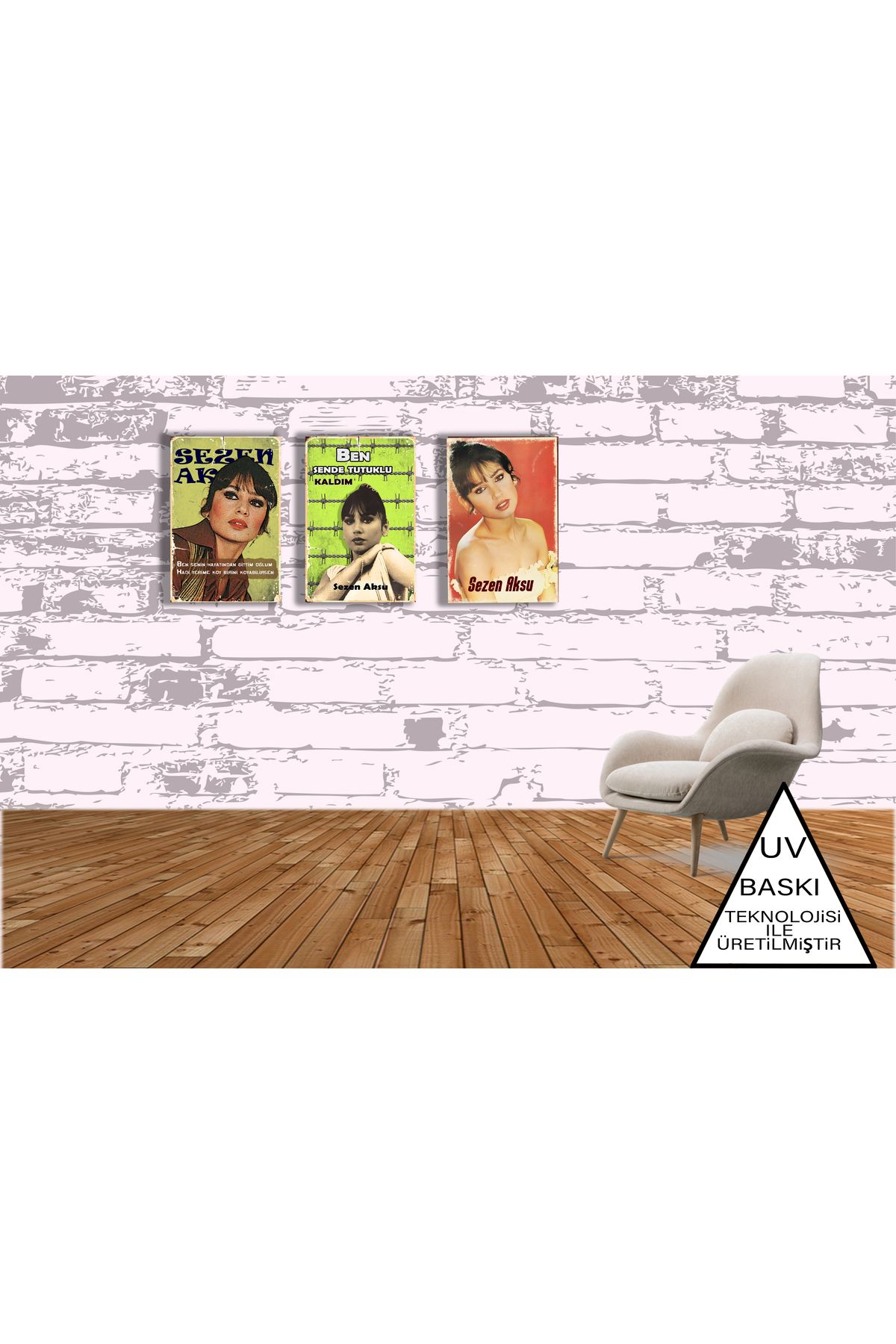 TAKIFİX Sezen Aksu Sözler Temalı 3 Adet 20 x 30 CM MDF Tablo SET