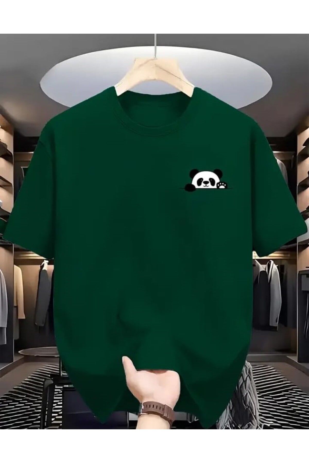 TekTarzz Sevimli Panda Baskılı Tasarım Tshirt