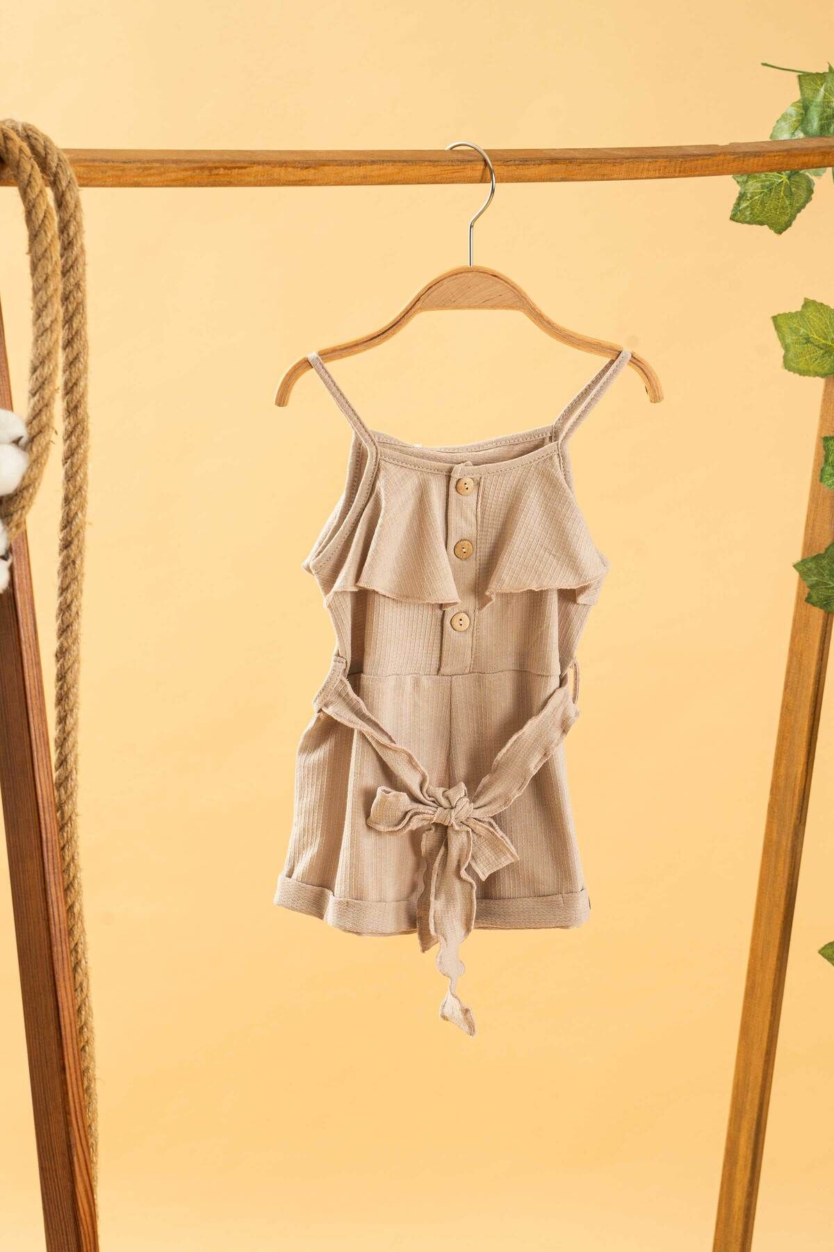 bombe Bebek Çocuk Pamuklu İp Askılı Rahat Tulum Salopet Trend Moda Alt Üst Takım Tulum