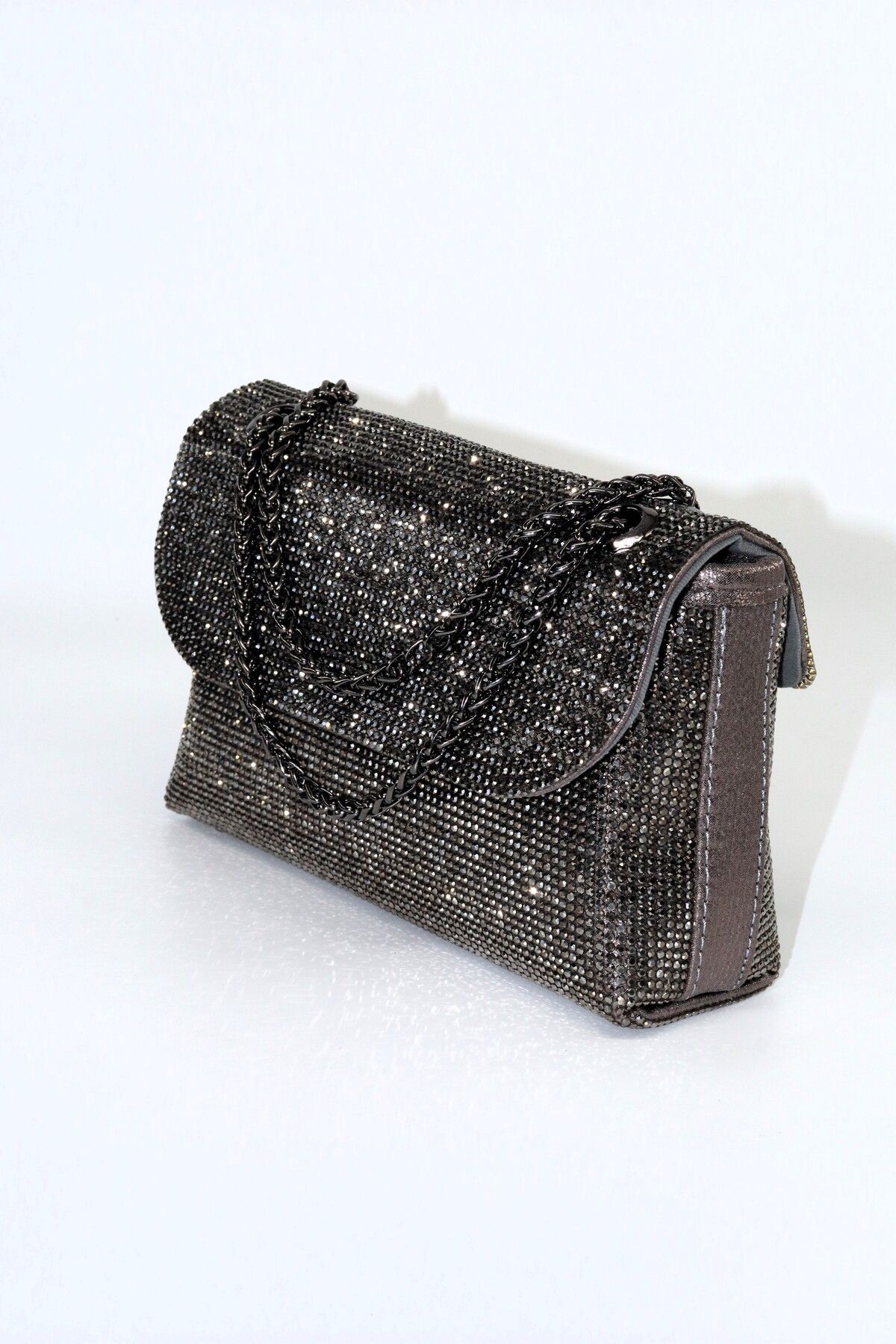 KEEBA Taşlı platin abiye çanta. Düğün mezuniyet portföy clutch gece davet çantası. Kadın abiye taşlı çanta