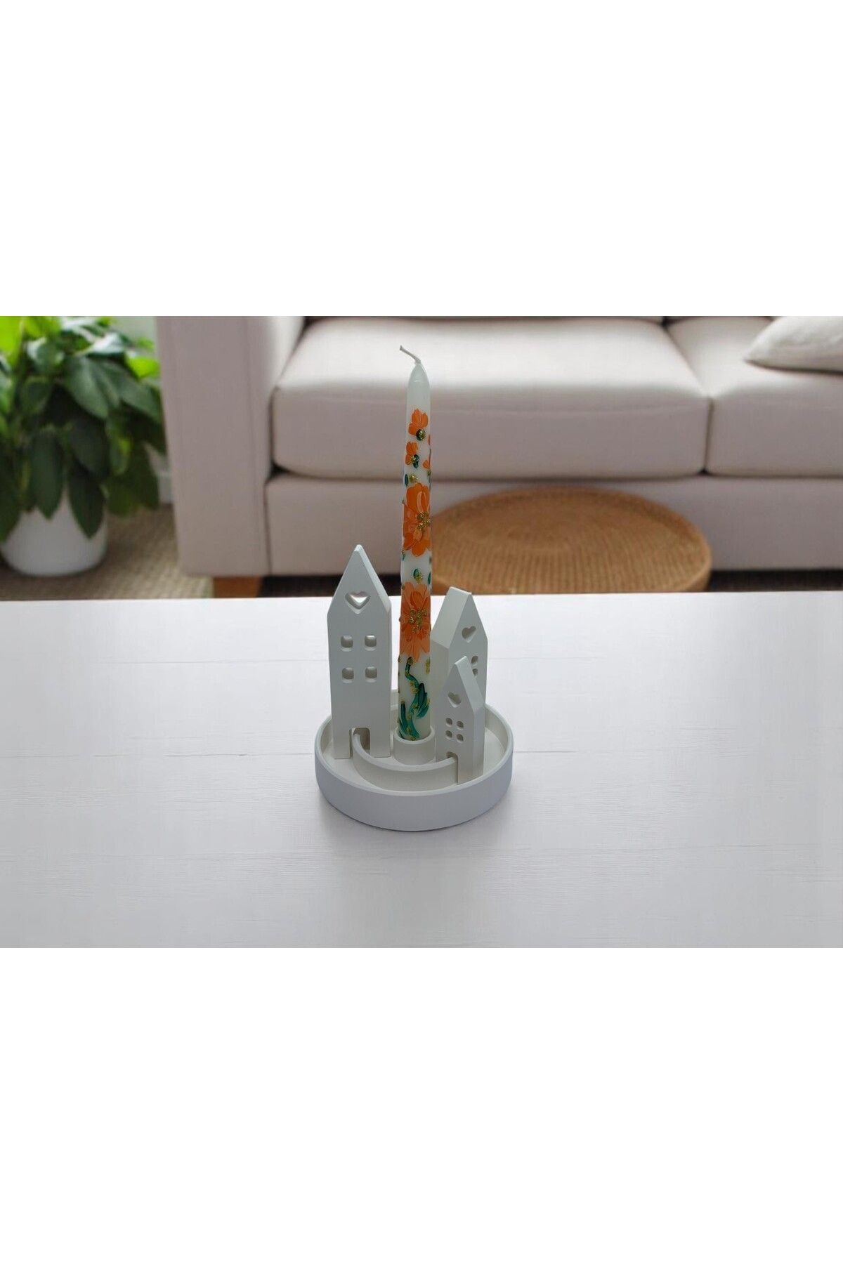Home 3lü Ev Beton Mumluk Şamdan Dekoratif Obje Set