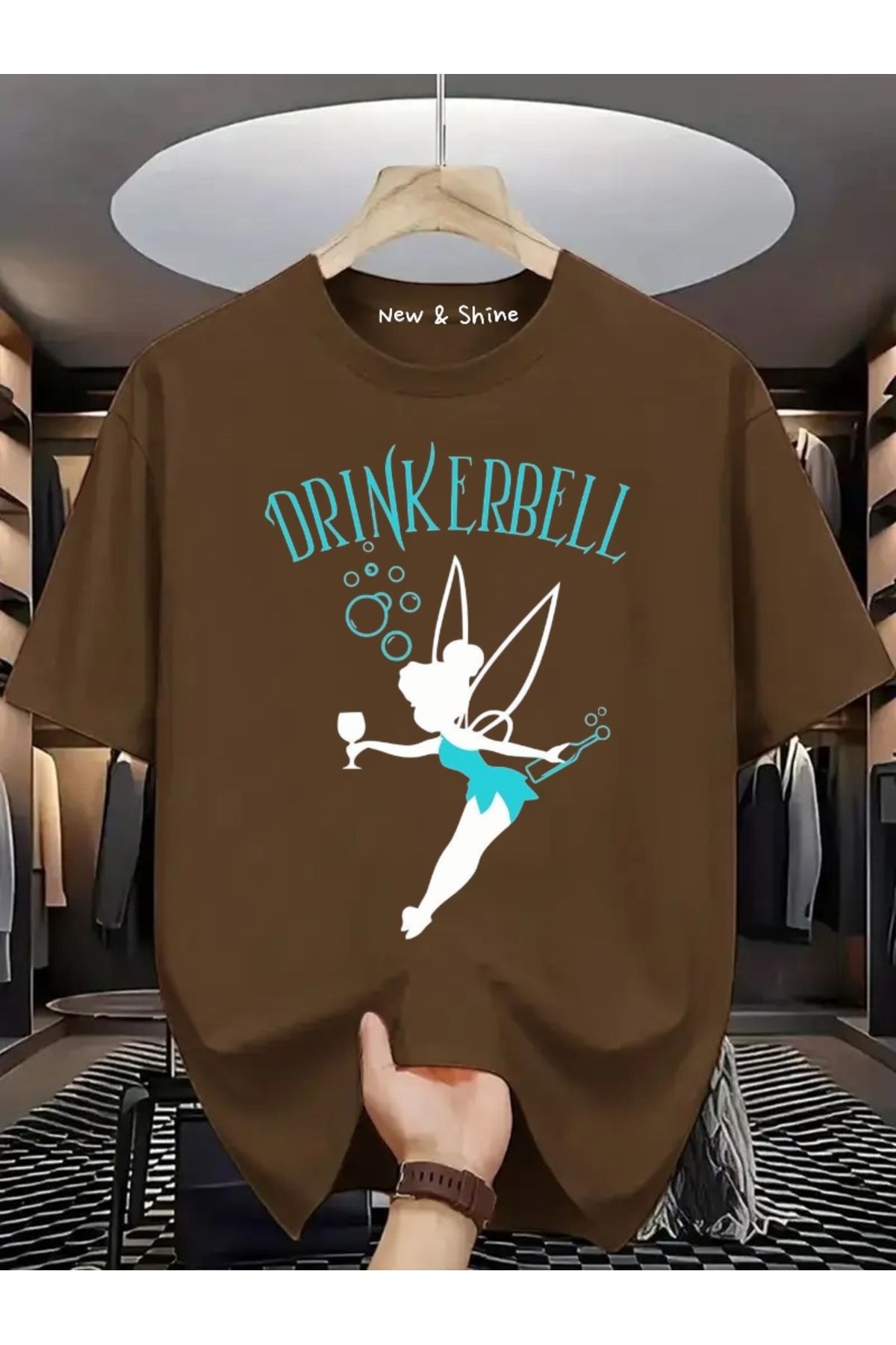 New Shine DrinkerBell Baskılı Oversize T-Shirt