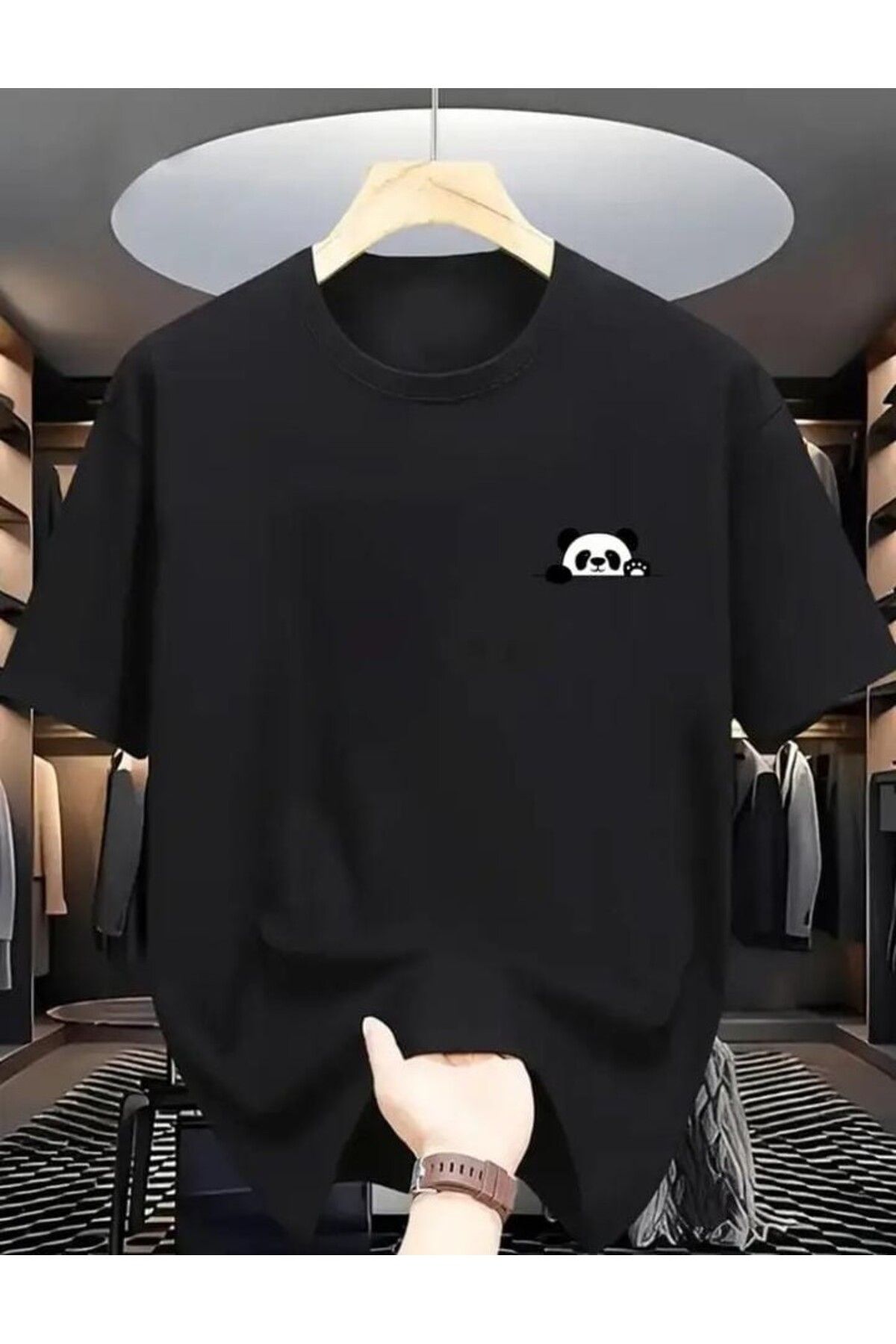 TekTarzz Sevimli Panda Baskılı Tasarım Tshirt