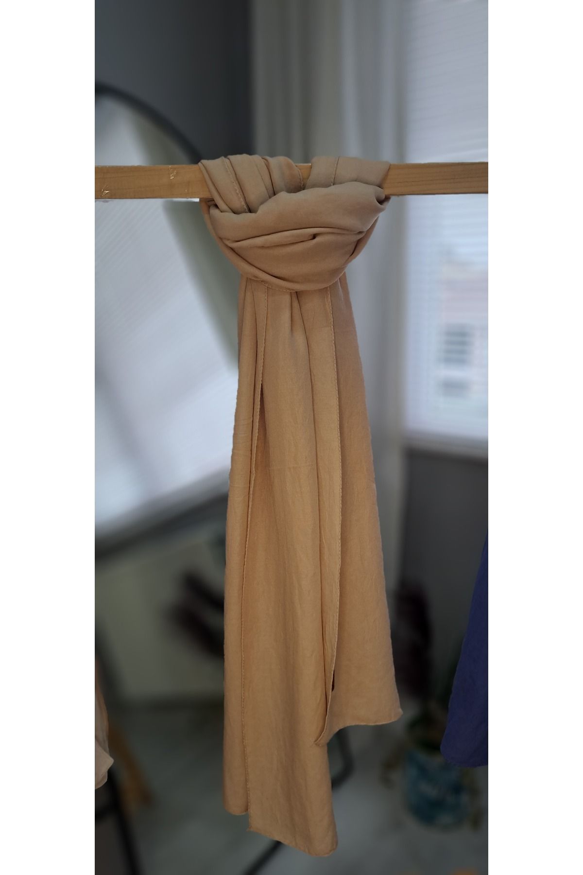 COLLECTİON Pamuklu düz krem şal