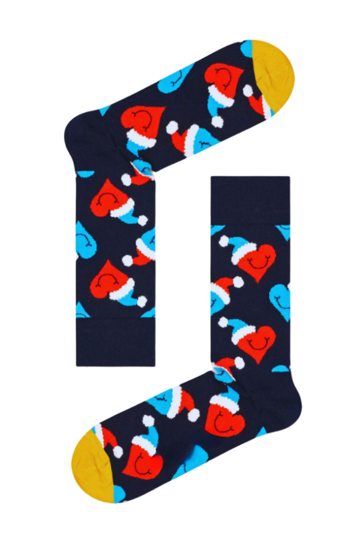Shuttle Park Özel Seri Socks Renkli Happy Eğlenceli Kalp Desenli Rahat Tasarım Tarz Soket Dikişsiz Çorap