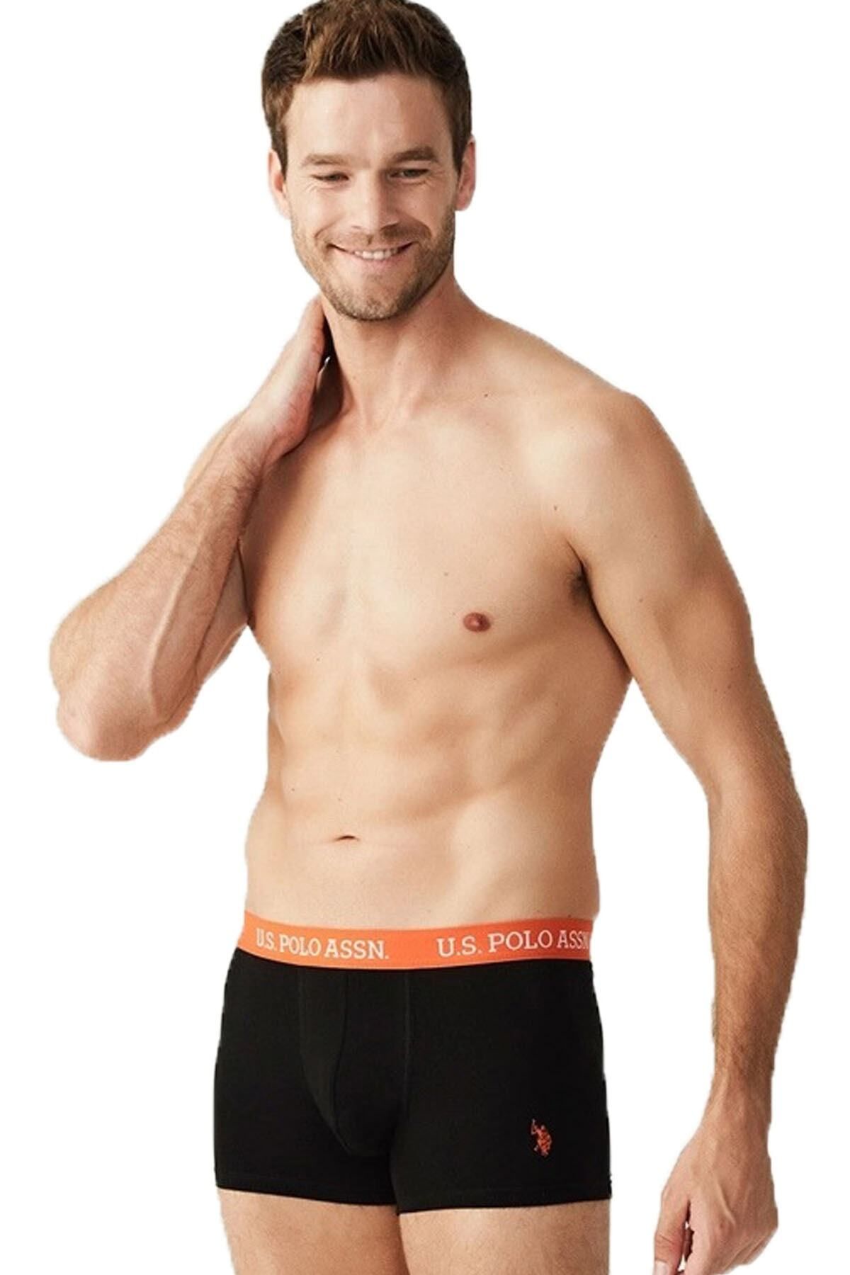U.S. Polo Assn. 3 Adet Renkli Kemerli Likralı Erkek Boxer