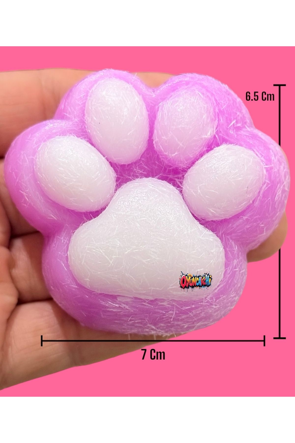 tmtoysandmore Fu Fu Squishy Kedi Patisi Taba Sukuşi Tüylü Stres Oyuncak Mor Pati