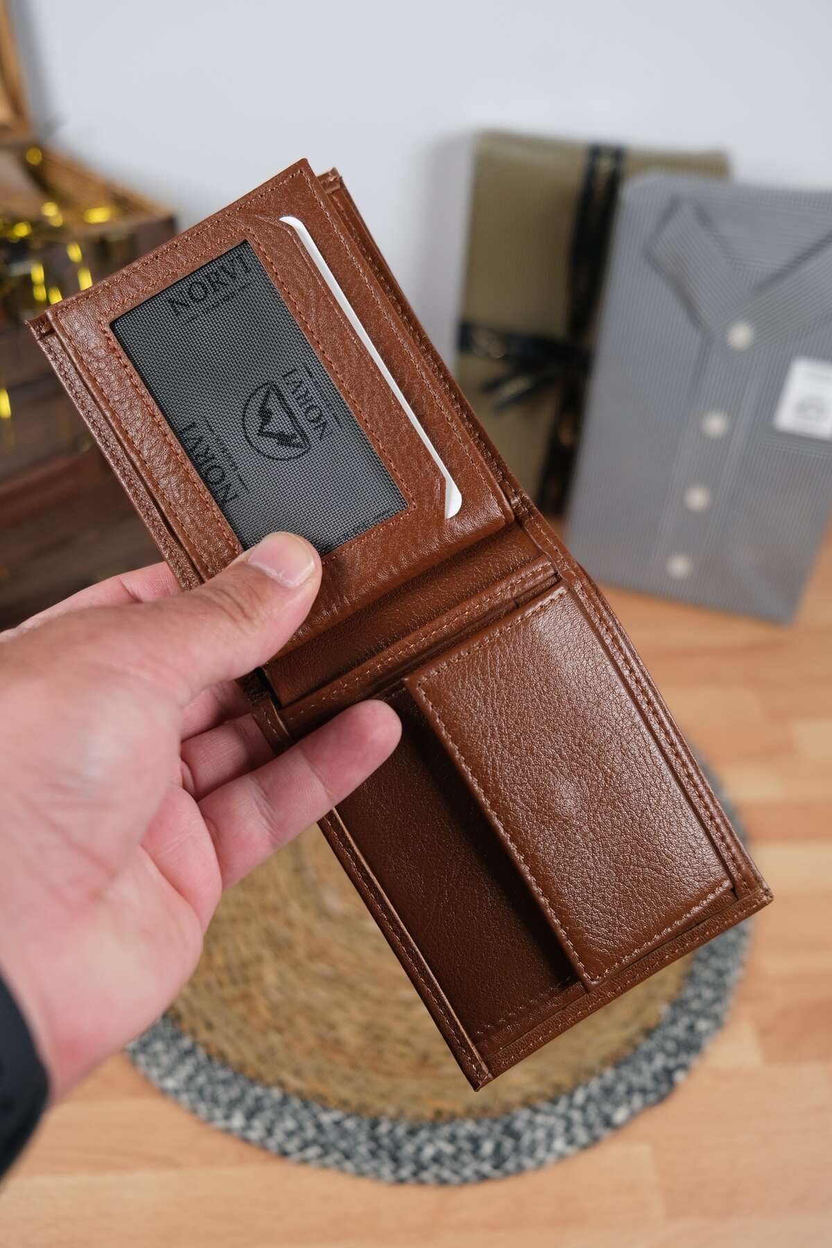 کیف پول مردانه و زنانه چرمی اصلی با محفظه سکه Norvi Leather
