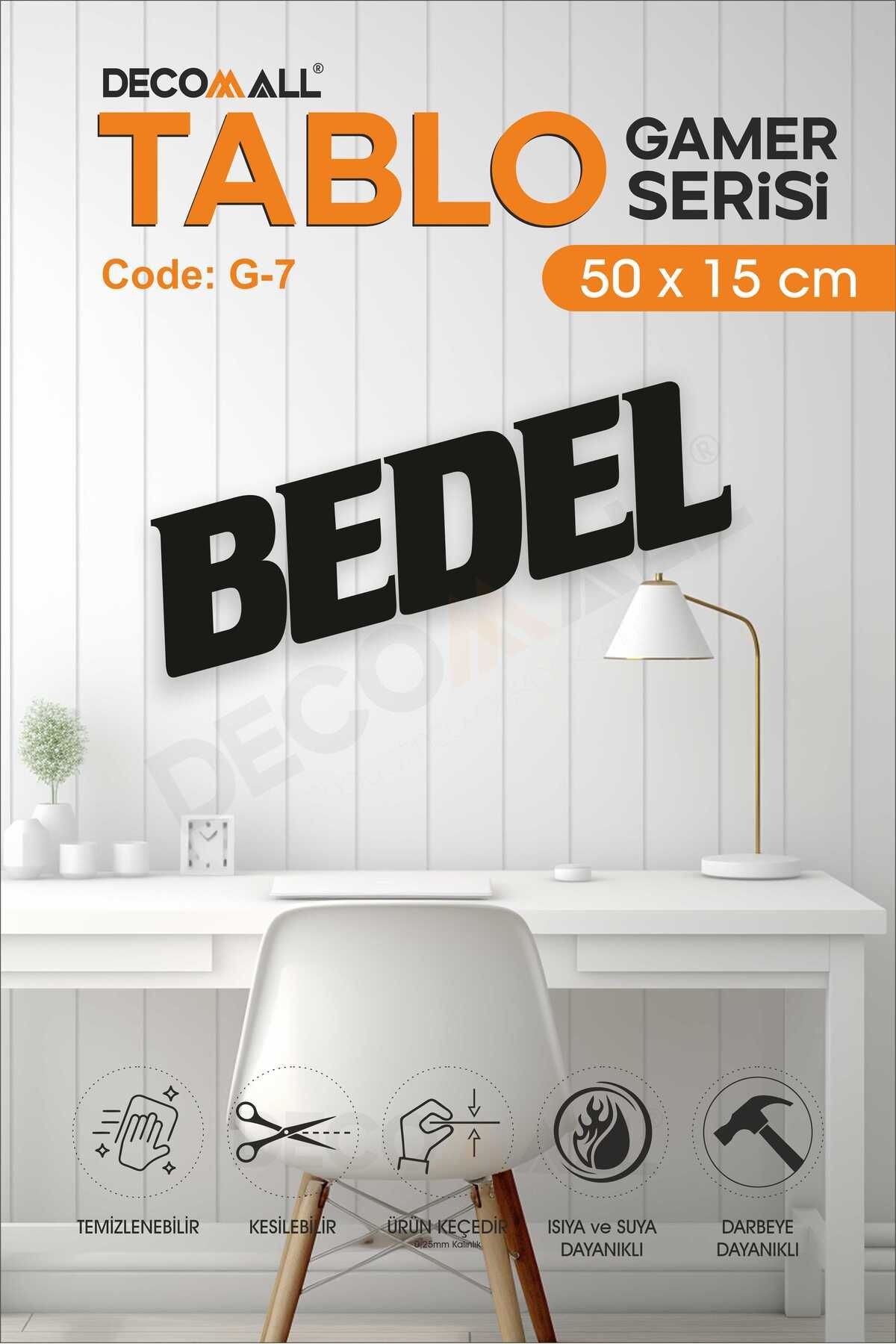 DECOMALL BEDEL 2D Kabartmalı Duvar Dekor Tablosu Duvar Süsü GAMER TABLO