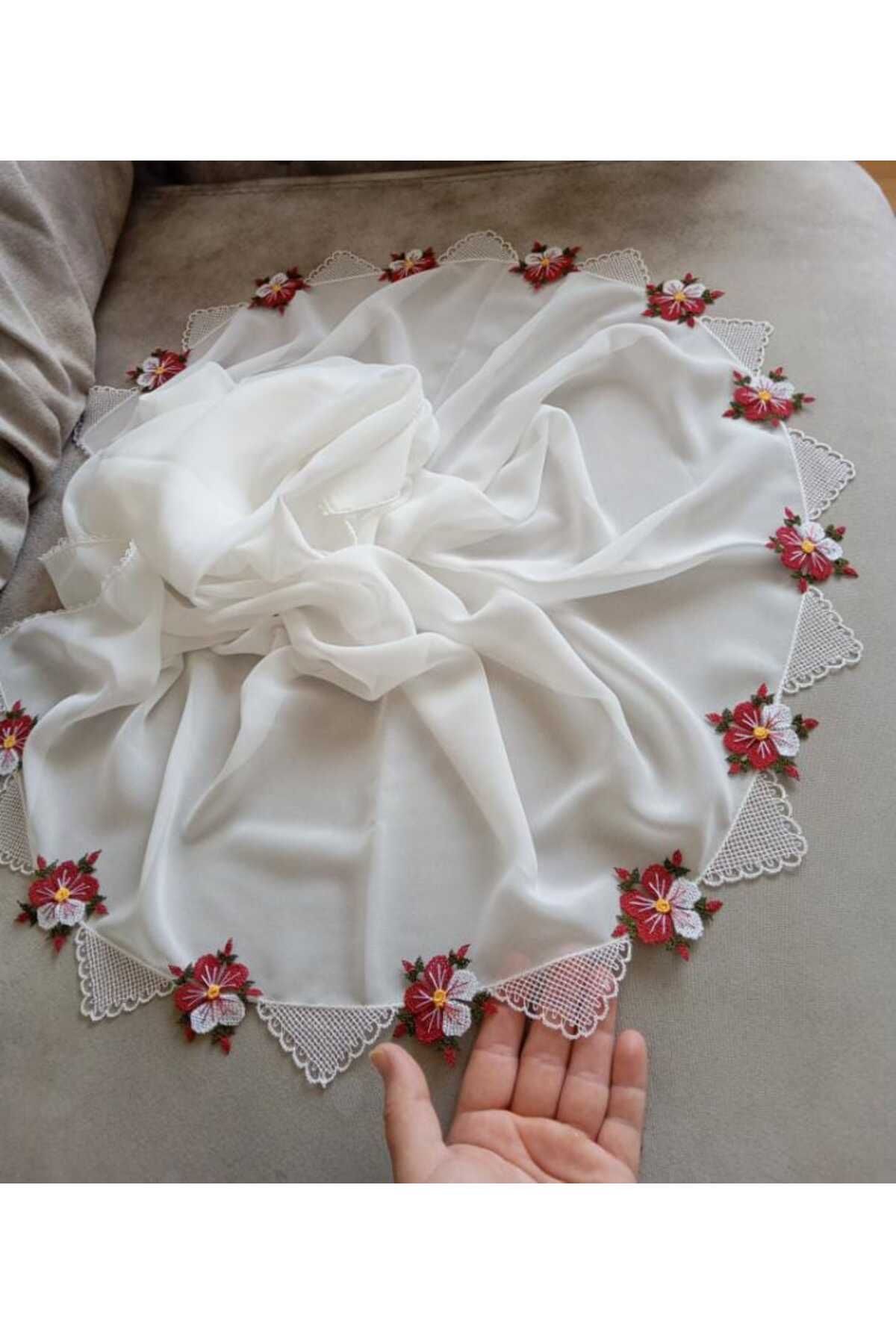 NUMİSTORE İğne oyası beyaz renk namaz örtüsü