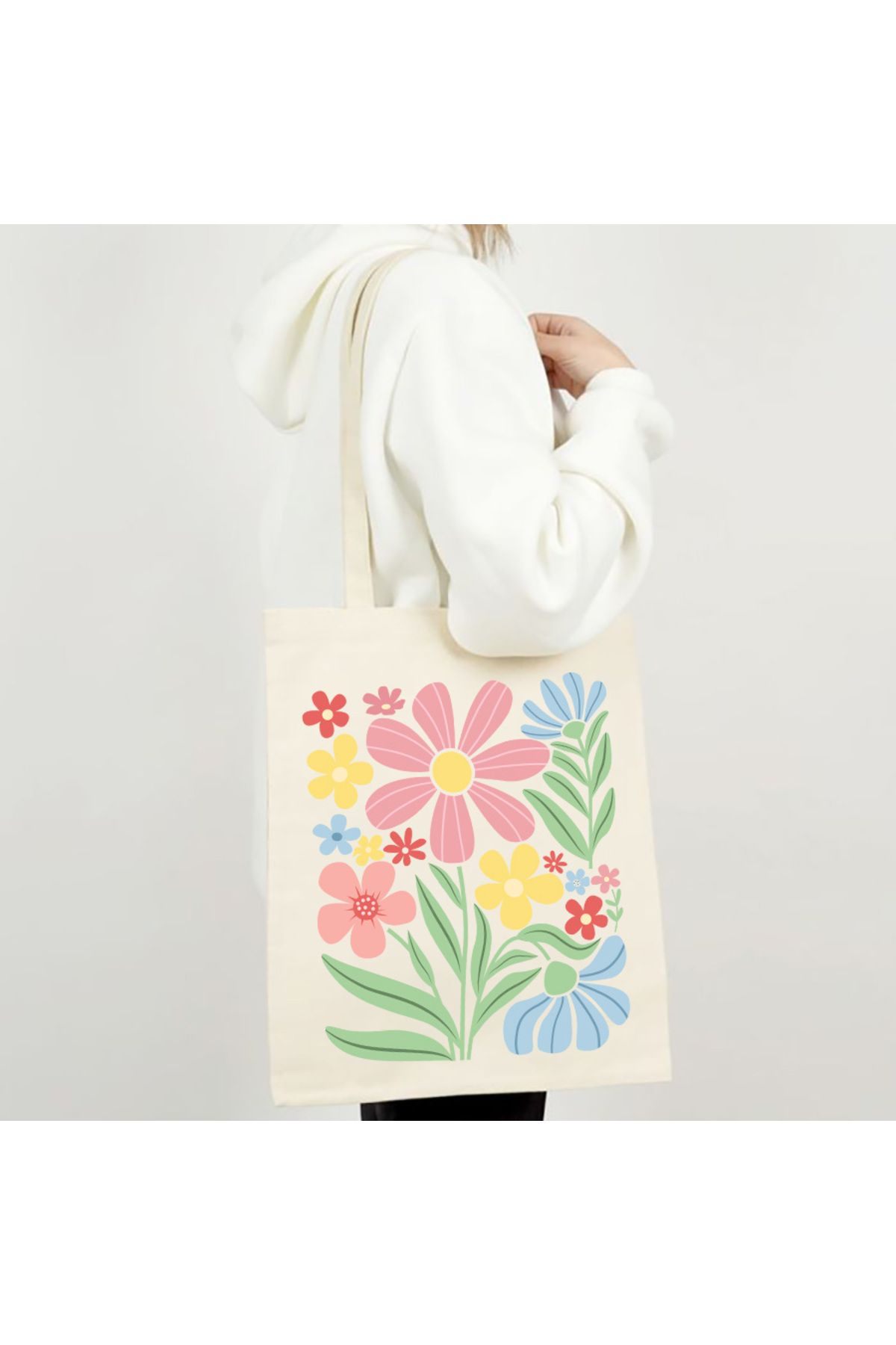 ELROSA ÇİÇEK TASARIM CANVAS ÇANTA