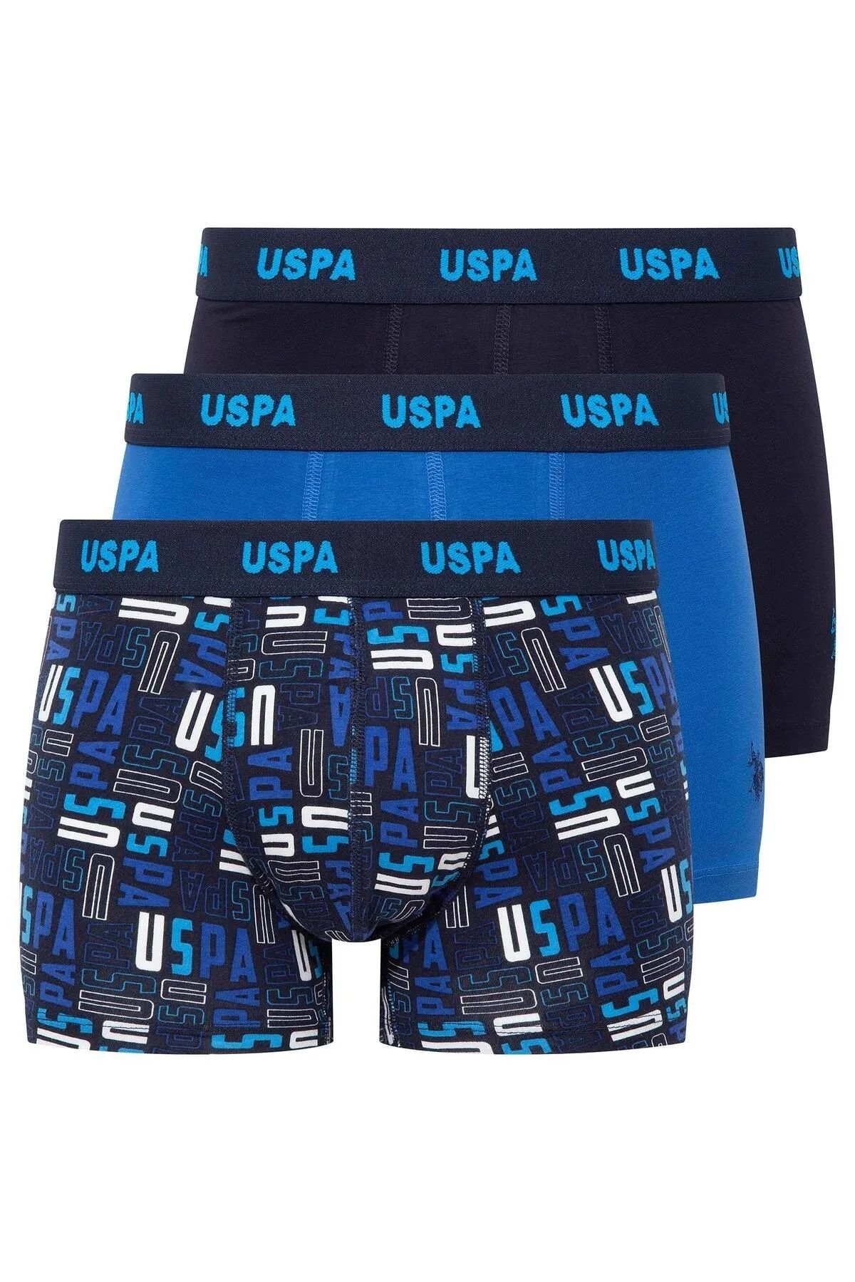 U.S. Polo Assn. 3'lü Erkek Boxer Pamuklu ve Likralı