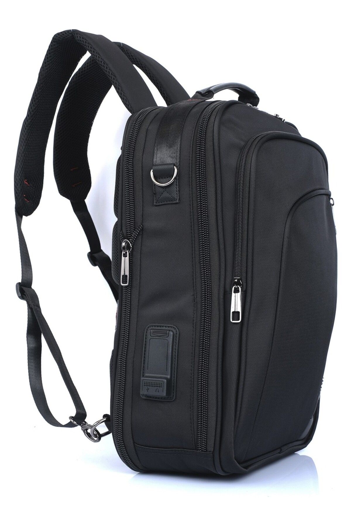 ÇÇS-Backpack with USB and Headphone Input, Laptop Compartment, Lock 2