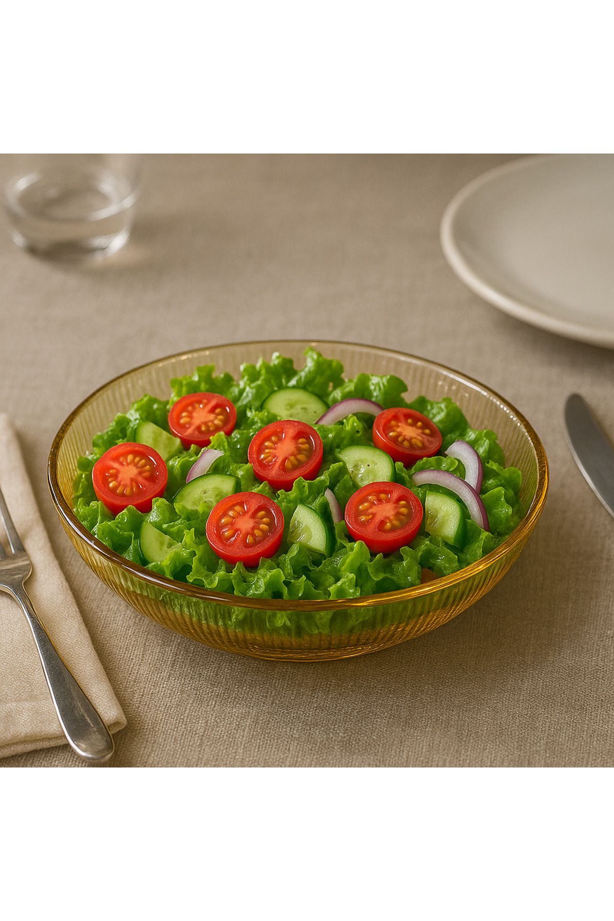 FA Home Trend Salata Kasesi 25cm Meyve Sunum Tabağı Dekoratif Gold Renk