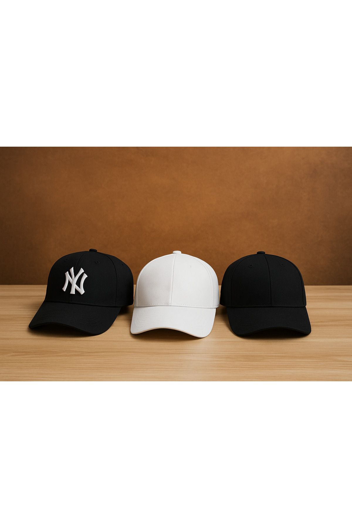 NO BRAND *"Minimal Tarzın Zirvesi: Siyah & Beyaz Şapka Koleksiyonu"*