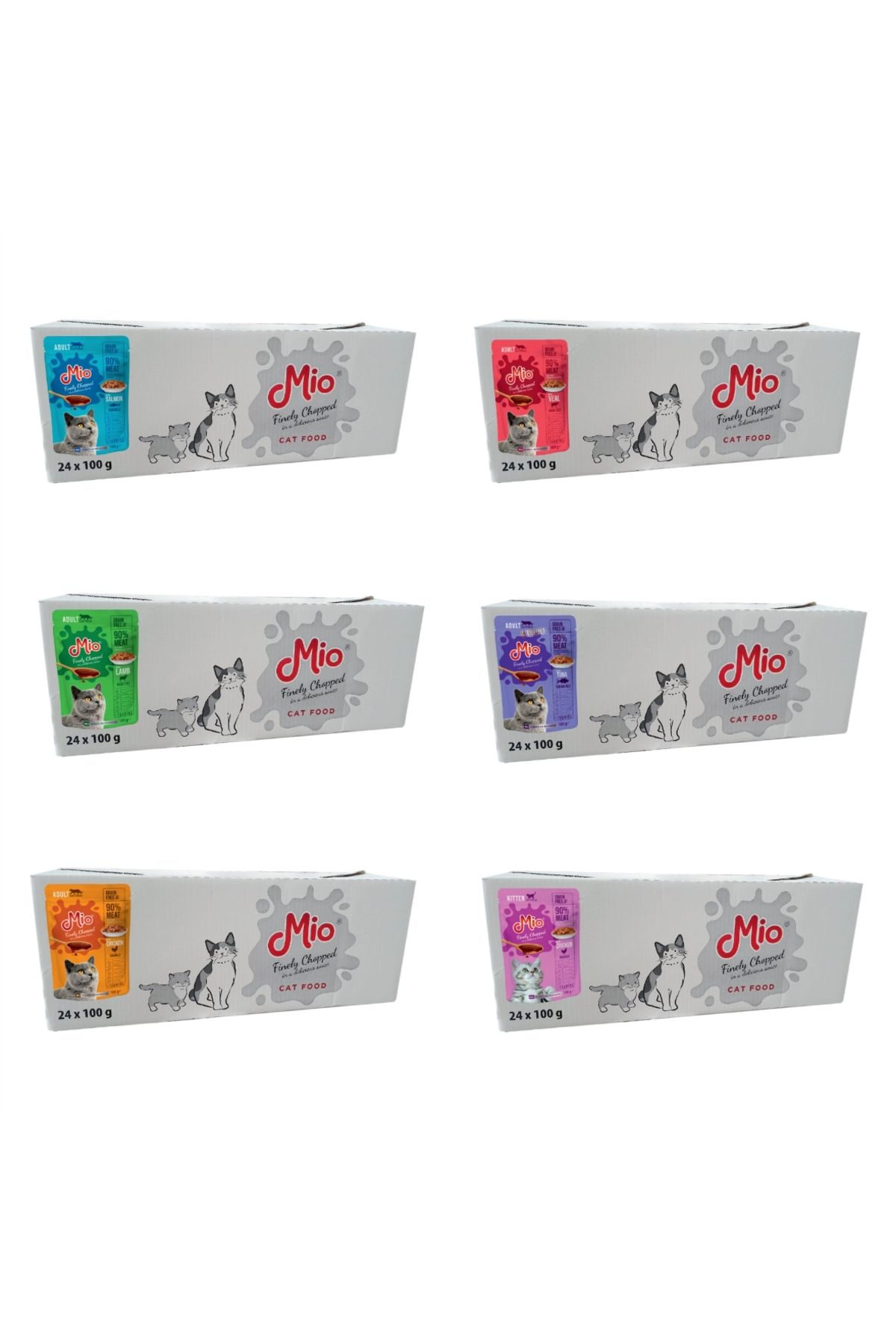 MİO Hrana Umeda Pisici ️, Mio Cat Kitten, Adulte, Sterilizate, 6 Cutii Cu 24 Plicuri Pisici De 100 G - One Size