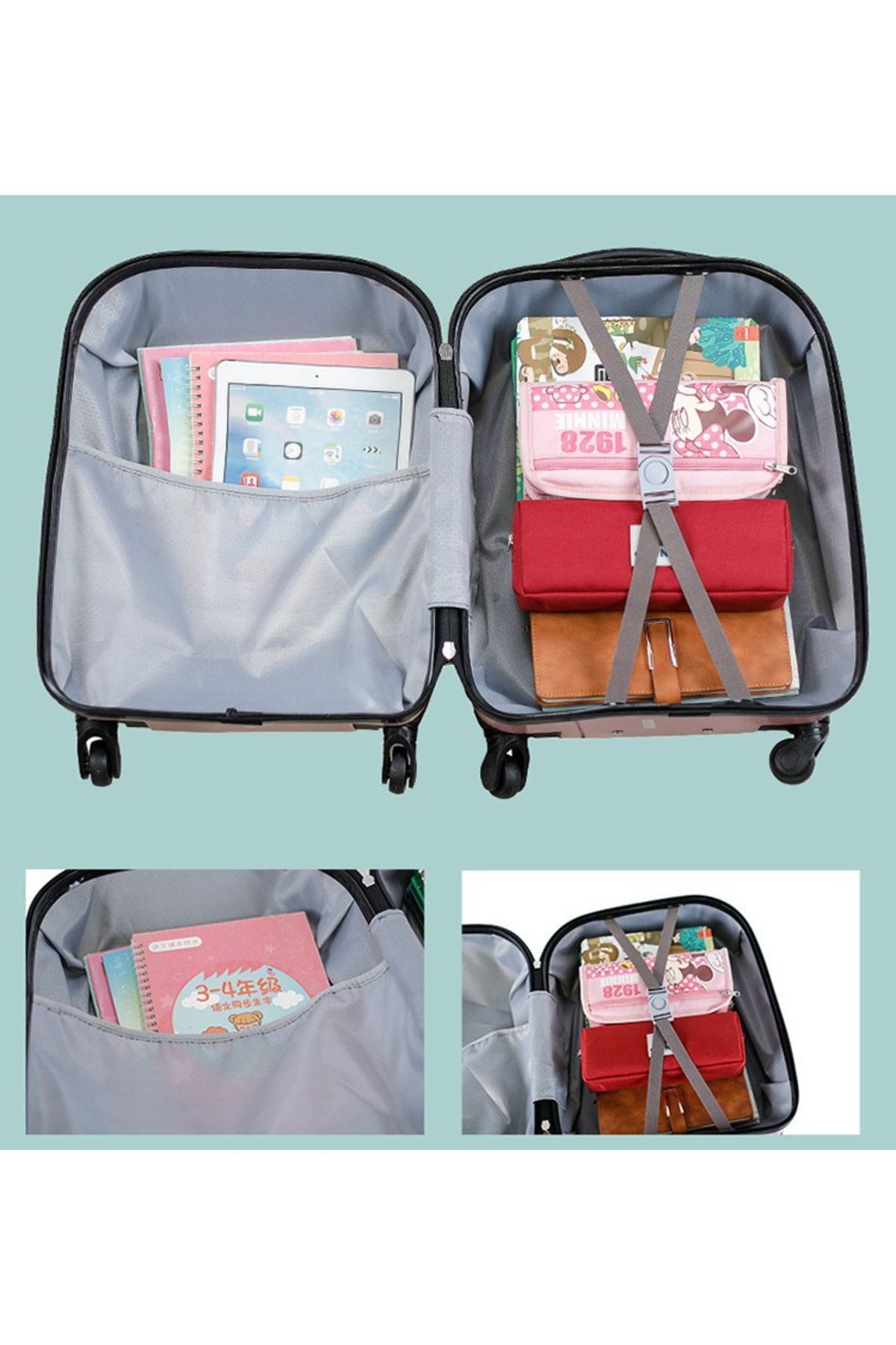 ABYZ-Children's Trolley, dimensions 44x22x31cm, with Teddy Bear, color White 6