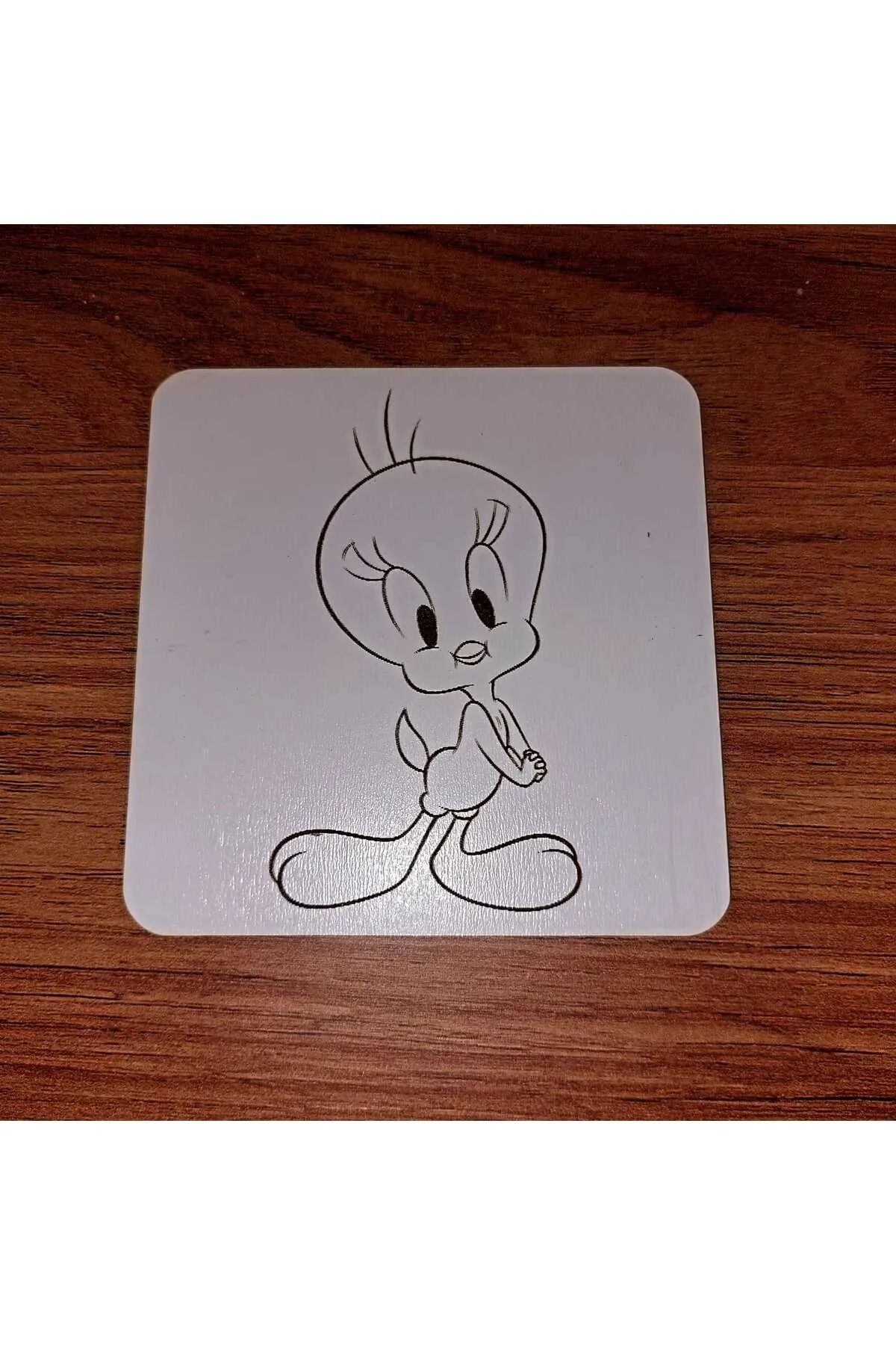 LavanTasarım Tweety Ahşap Bardak Altlığı