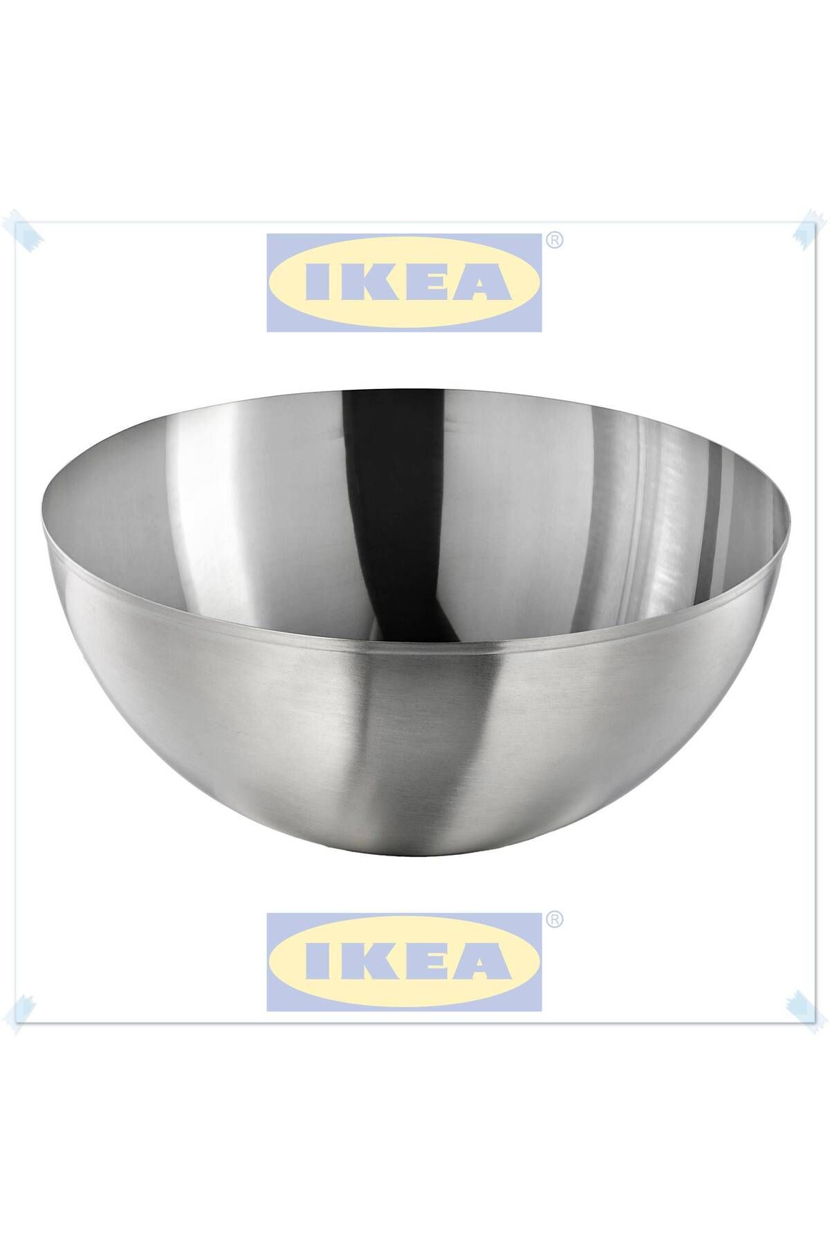 IKEA Blanda Blank Paslanmaz Çelik Servis Kasesi, Salata ve Çerezlik Kase, 20 cm