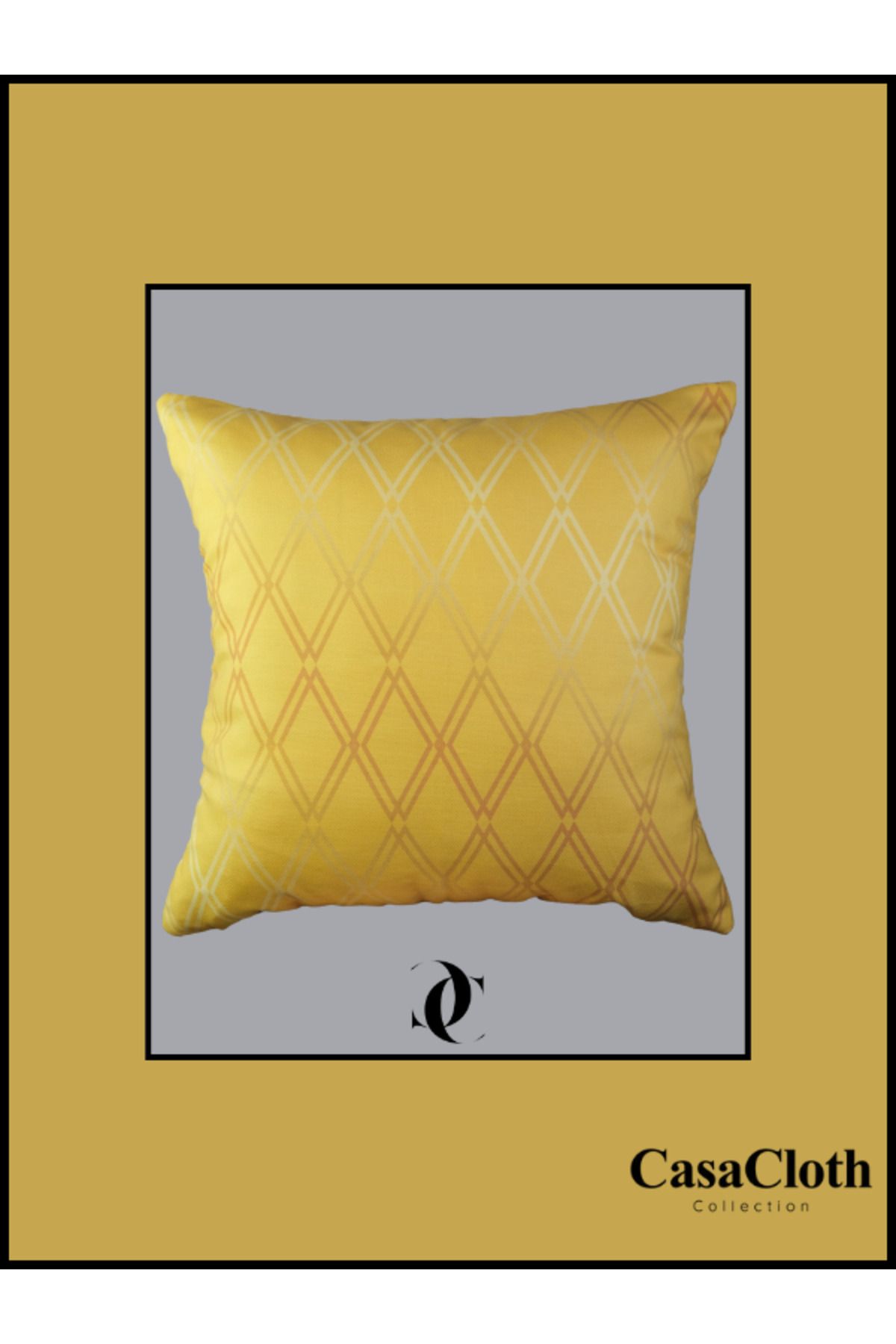 CASACLOTH " Elaa " Dekoratif Dolgulu Kırlent 45x45 cm (İç Yastık Dahil) - Sarı