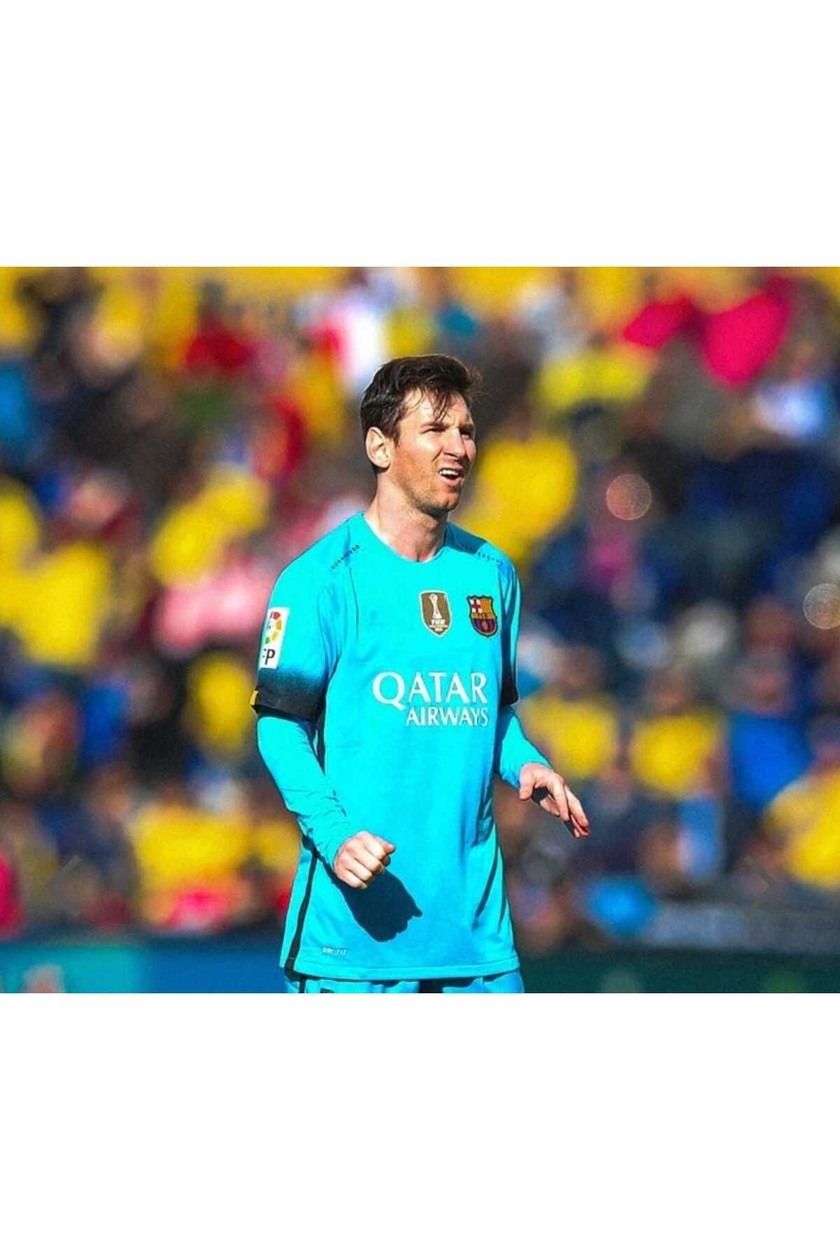 BREATHLESS F.C B.a.r.c.e.l.o.n.a Lionel Messi 2015/16 Sezonu Özel Nostalji Forması (TURKUAZ)