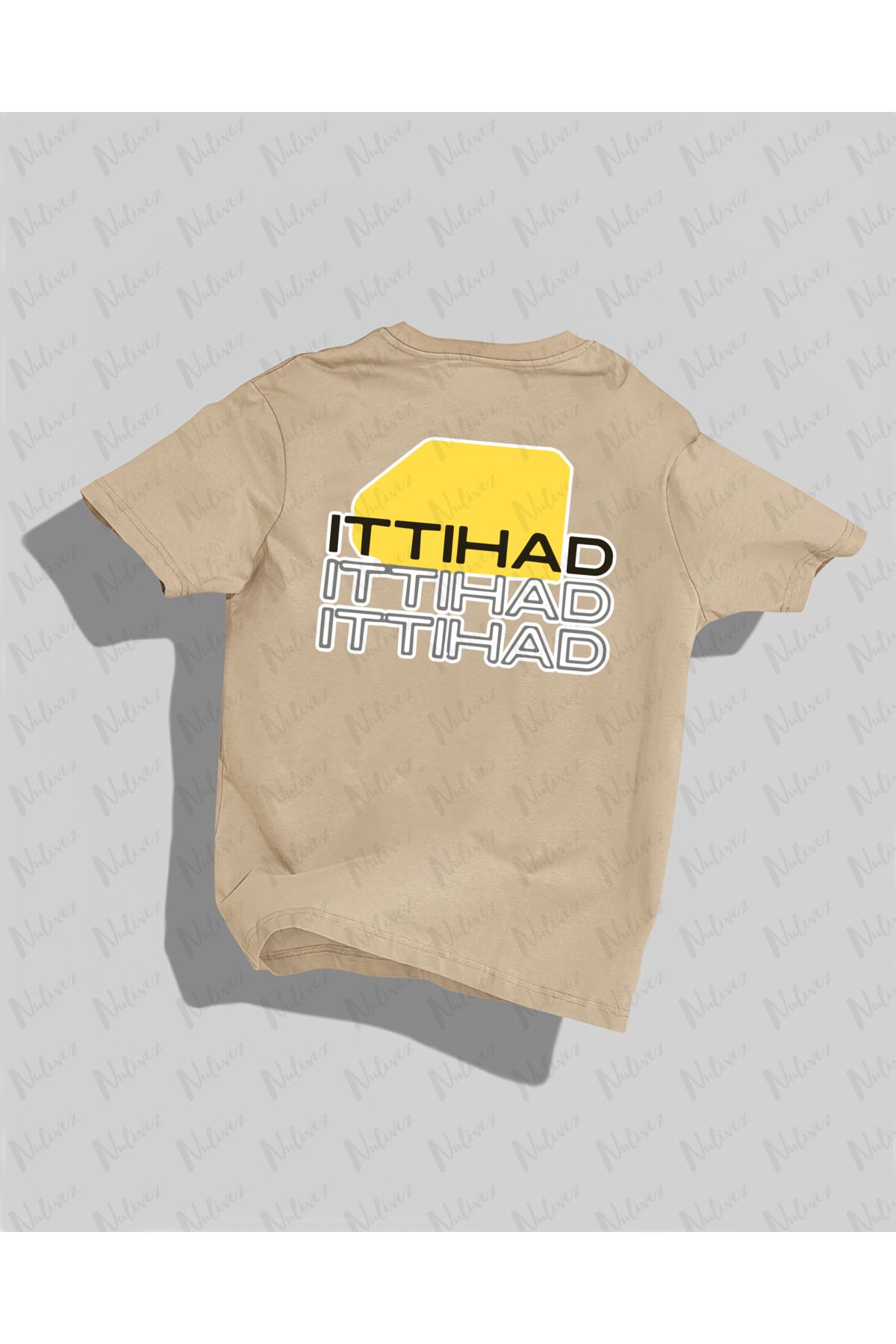 Nulivez ITTIHAD Tasarımı Sırt Baskılı Yüksek Kalite Kompakt Unisex Oversize T-Shirt