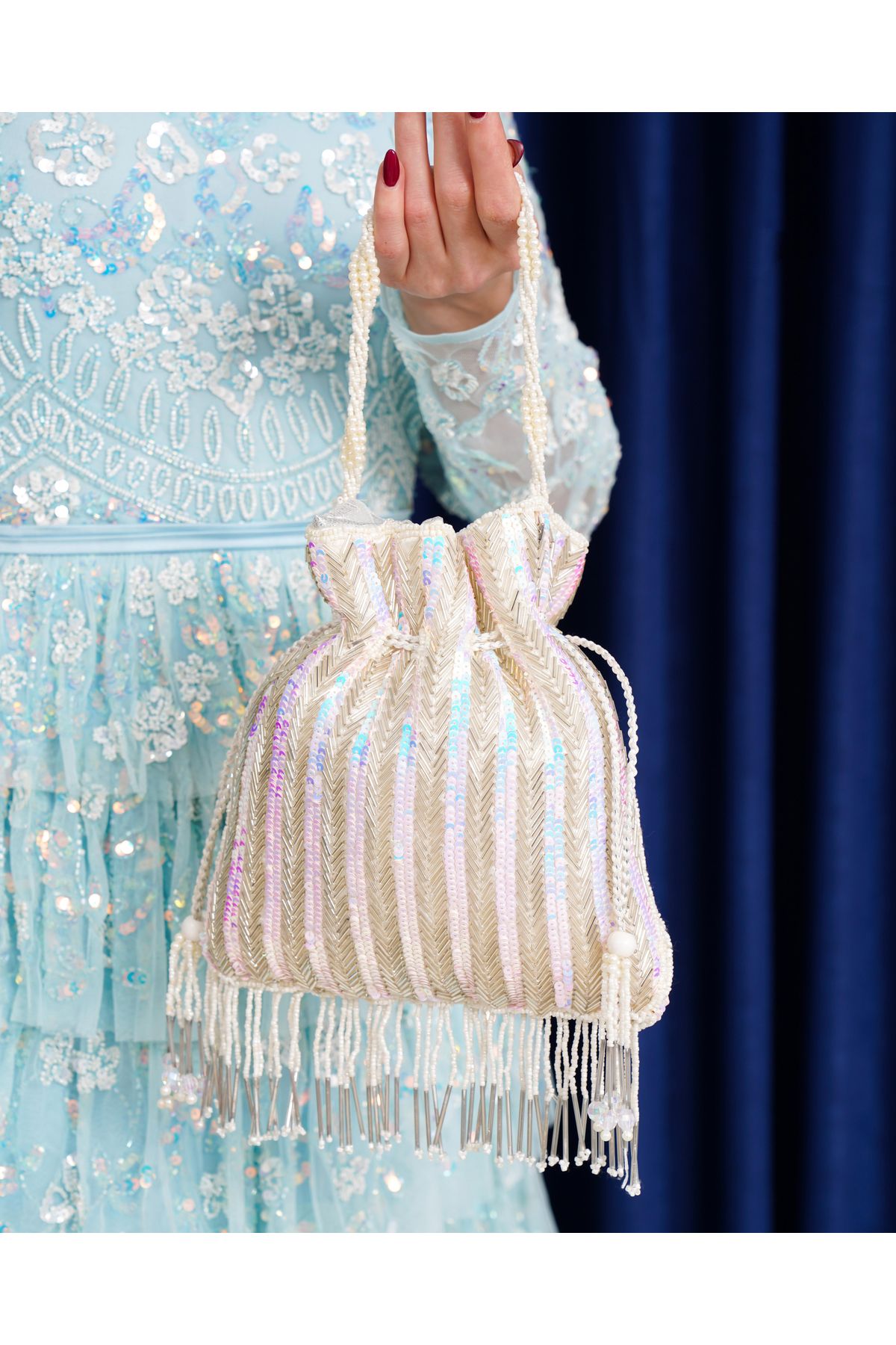 ASİRA Asira Pearl Fringe – İnci Püsküllü Mini Pouch Çanta