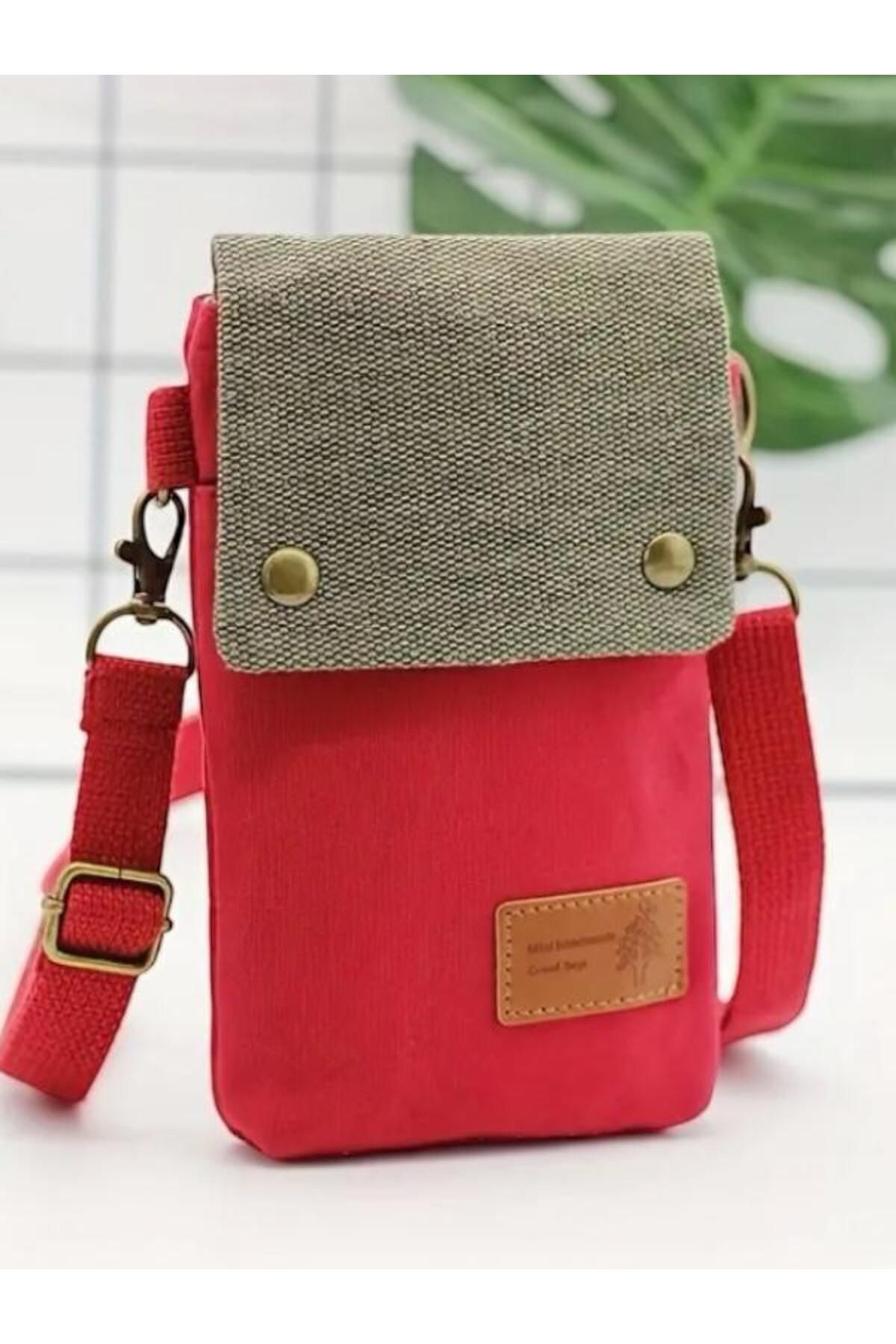 Mialos Heart Vintage Tasarım Çanta Ayarlanabilir Askı Çok Cepli Manyetik Kapamalı Dokulu Kumaş Çapraz Çanta