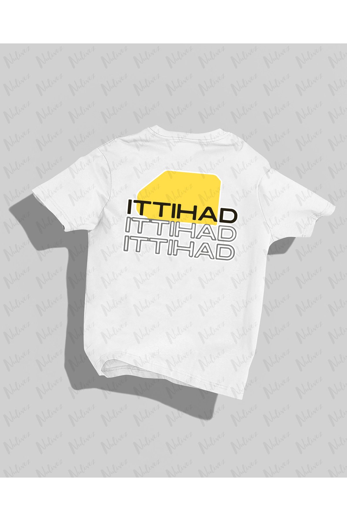 Nulivez ITTIHAD Tasarımı Sırt Baskılı Yüksek Kalite Kompakt Unisex Oversize T-Shirt