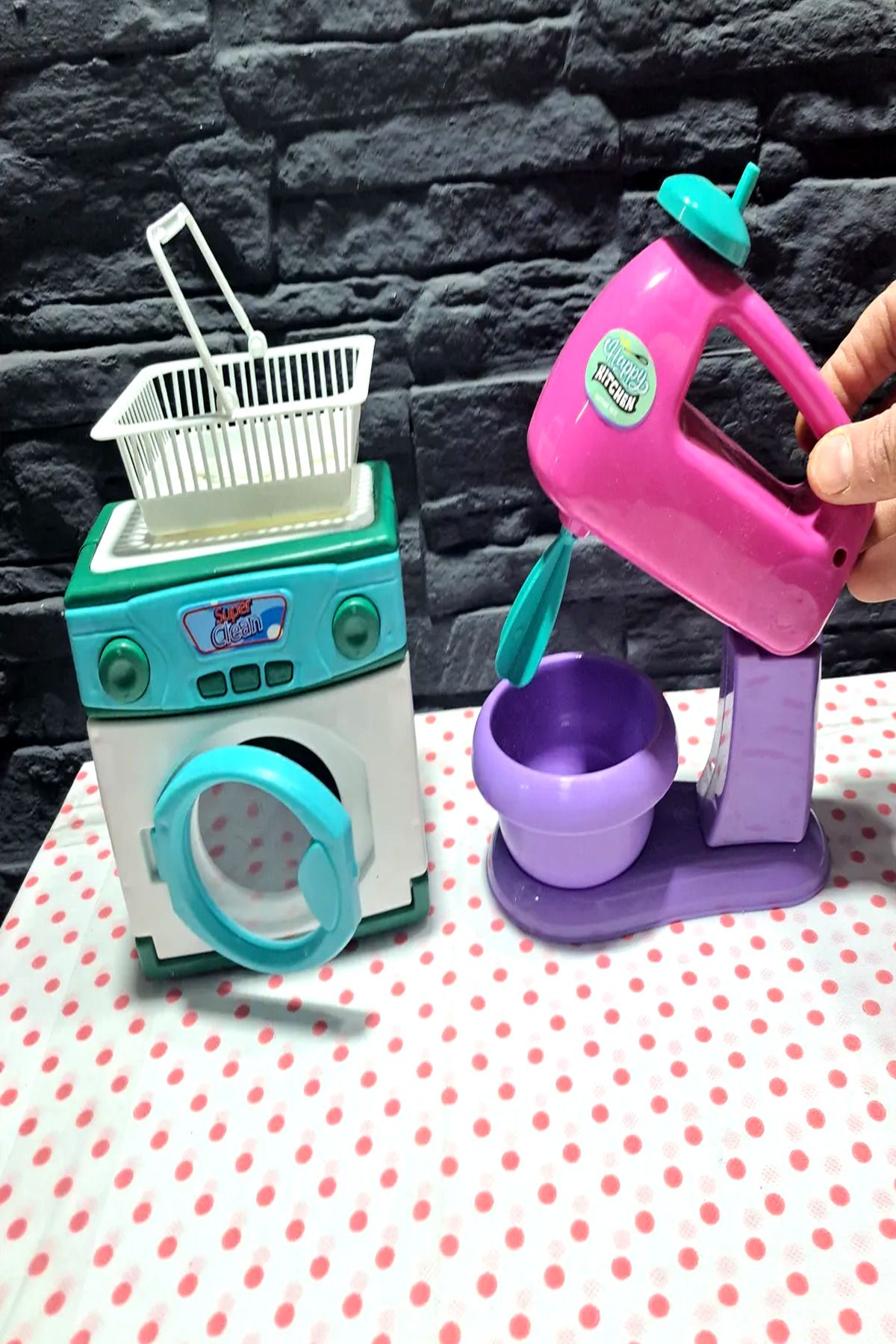 ALYTOYS Mutfak Seti Oyuncak Mutfak Evcilik Seti HEDİYELİK Çamaşır Mikser Makinaları 2 Li Set
