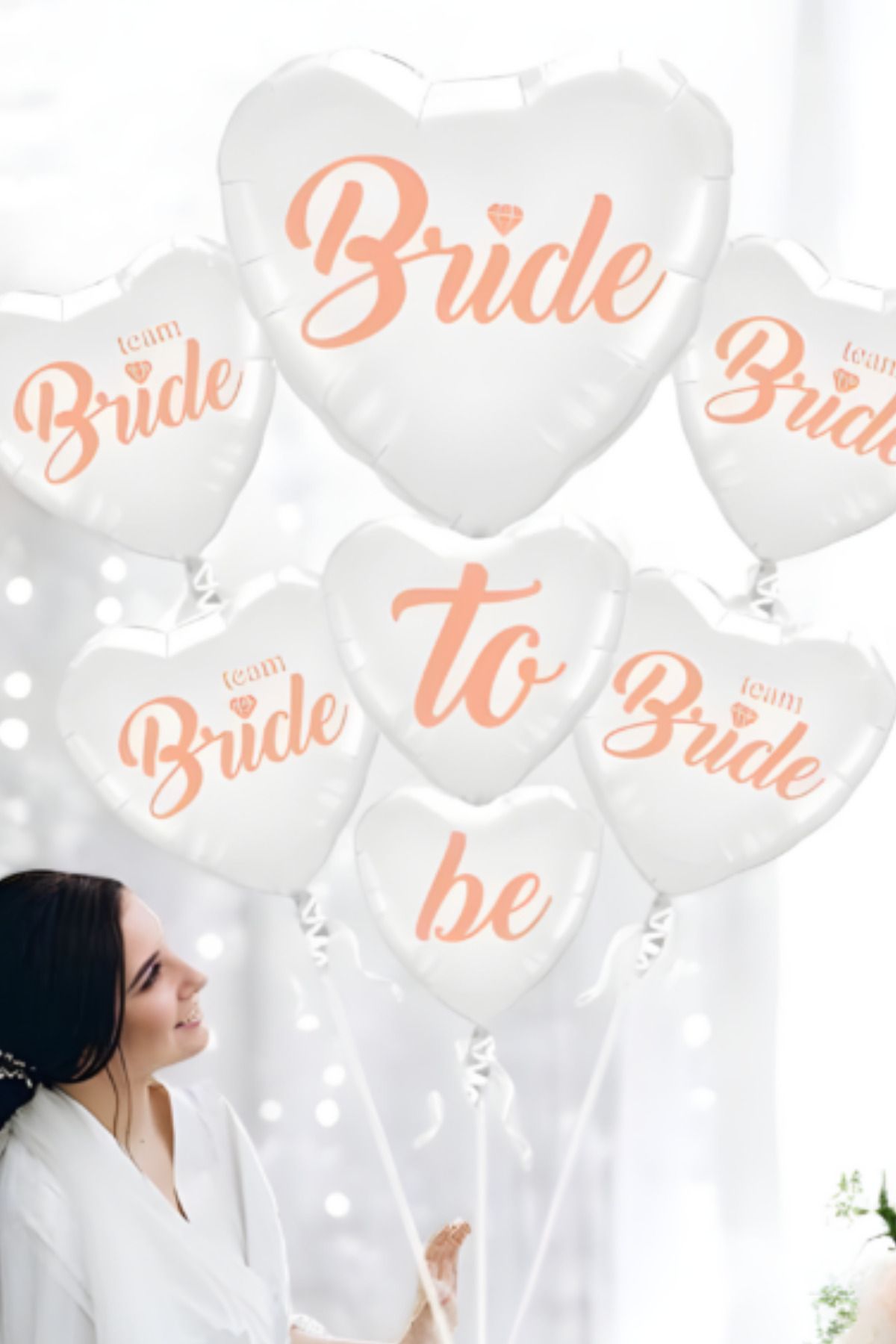 Baloncu Dede Bride To Be Yazılı Folyo Balon Set Kadın Bekarlığa Veda Gelin Parti Kutlama Malzemeleri