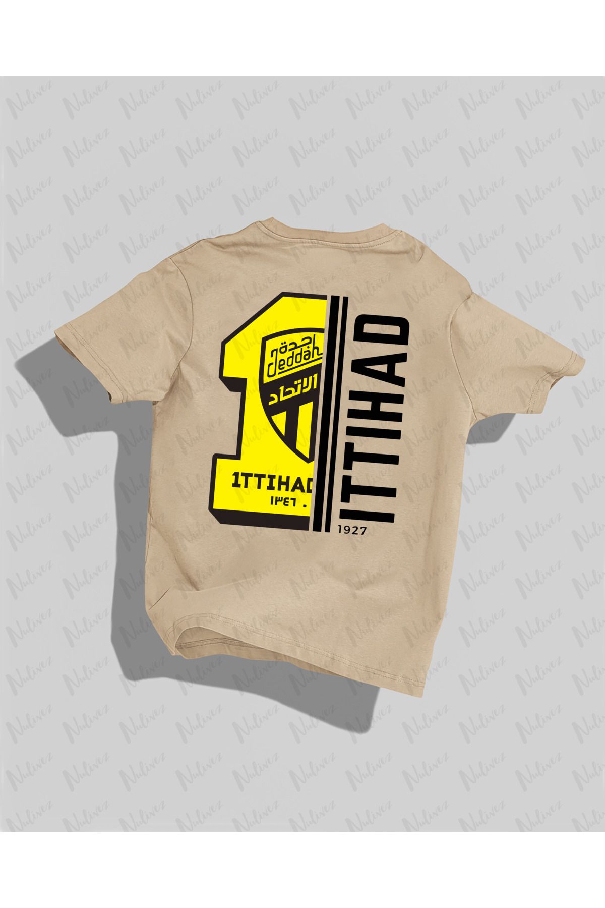 Nulivez ITTIHAD Tasarımı Sırt Baskılı Yüksek Kalite Kompakt Unisex Oversize T-Shirt