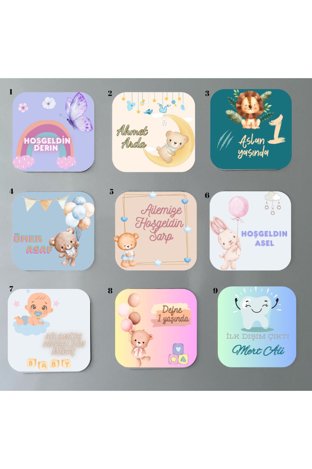 designard Doğum Günü Diş Buğdayı Yenidoğan Hediyelik Magnet 15'li